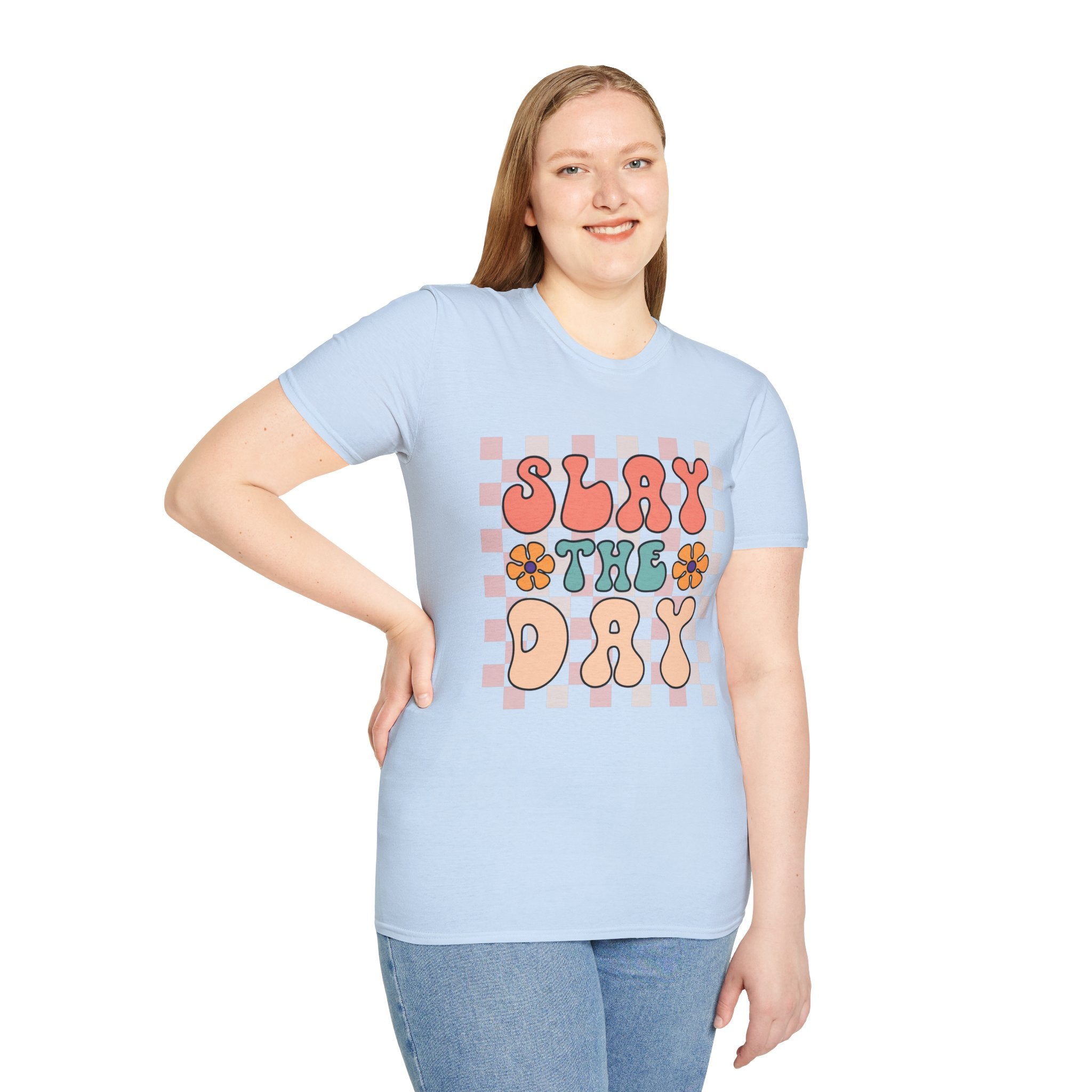 Slay The Day retro style tshirt, Inspirational Quotes, Positive Saying Tee, Positive Vibes Shirt, Inspirational t-shirt, Motivational Shirt