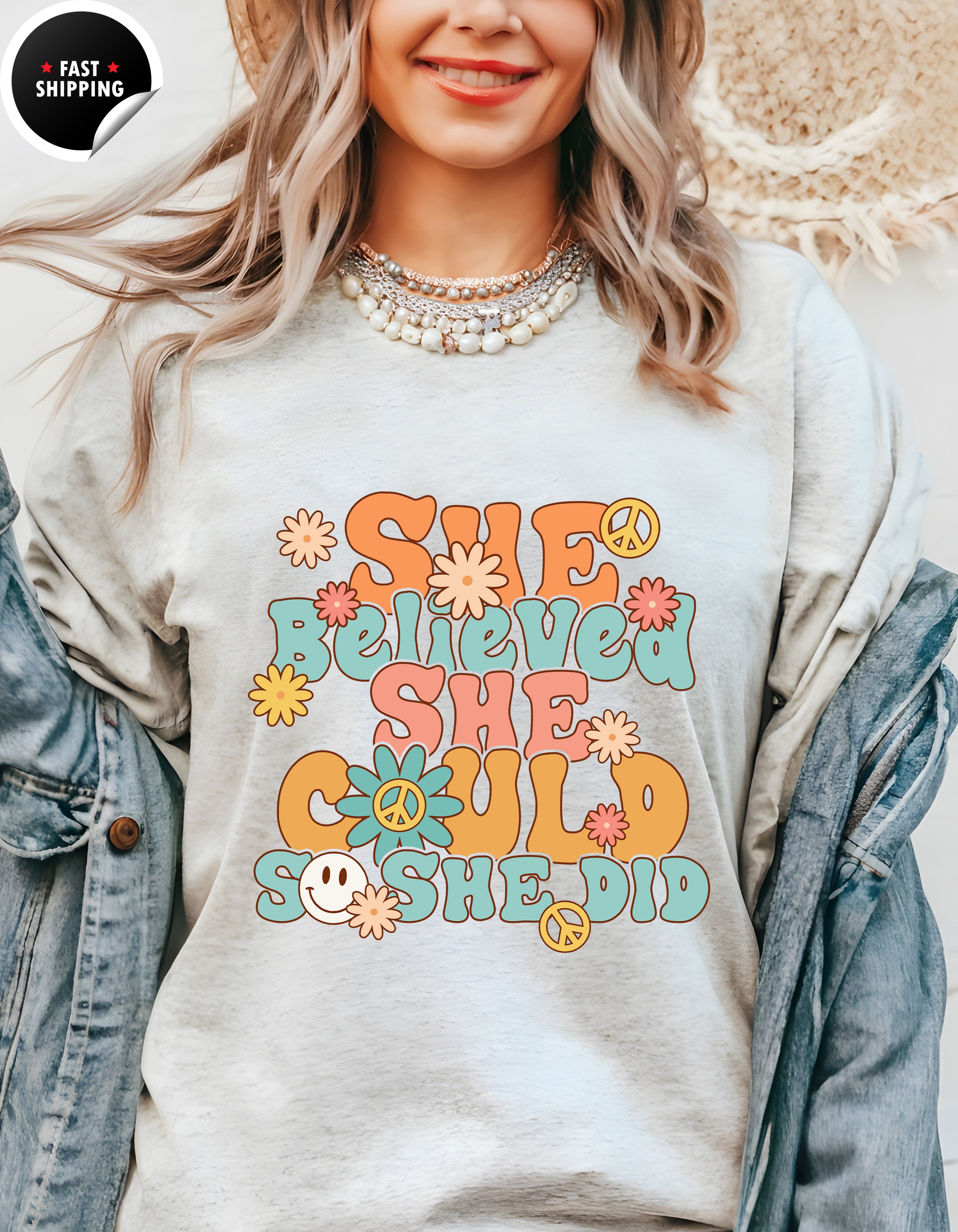 She Believed She Could So She Did tshirt, Motivational tee, Inspirational t-shirt, Encouraging shirt