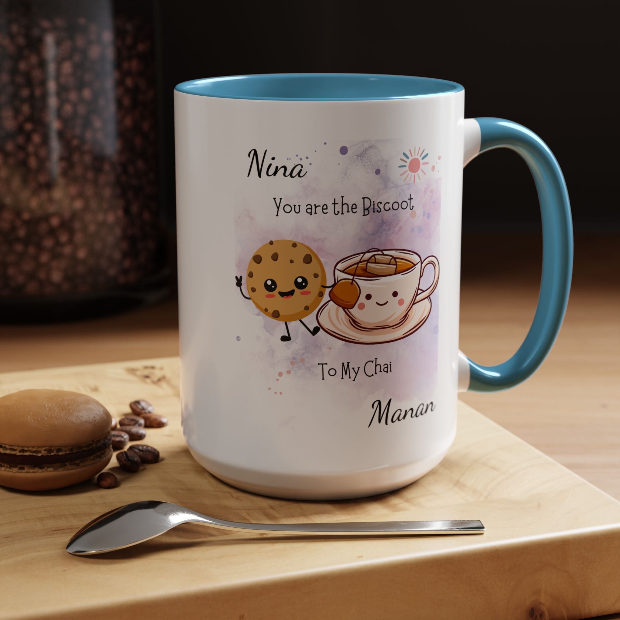 Funny Coffee Mug, Personalized Mug, You Are Biscoot To My Chai Accent Cup 11/15oz, Anniversary, Wedding, Valentines, Romantic Gift Him her