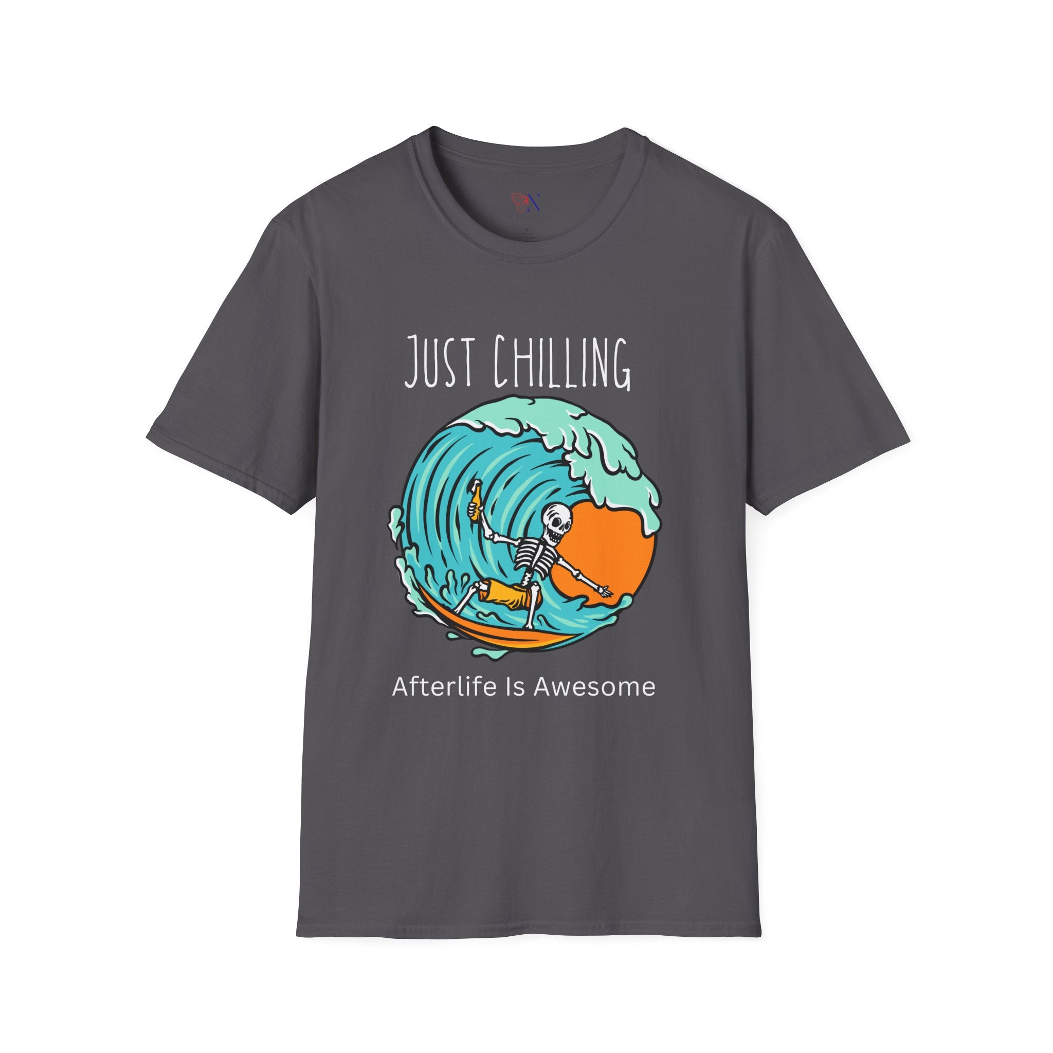 Just Chilling Afterlife Unisex Softstyle T-Shirt, Comfortable Tee, Funny Graphic Shirt, Relaxation Top, Casual Wear