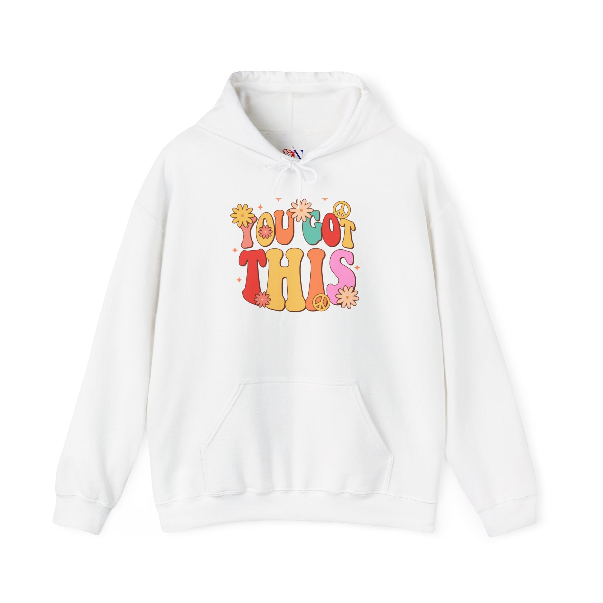 Hoodie - 'You Got This' Retro Flower Power Graphic Pullover