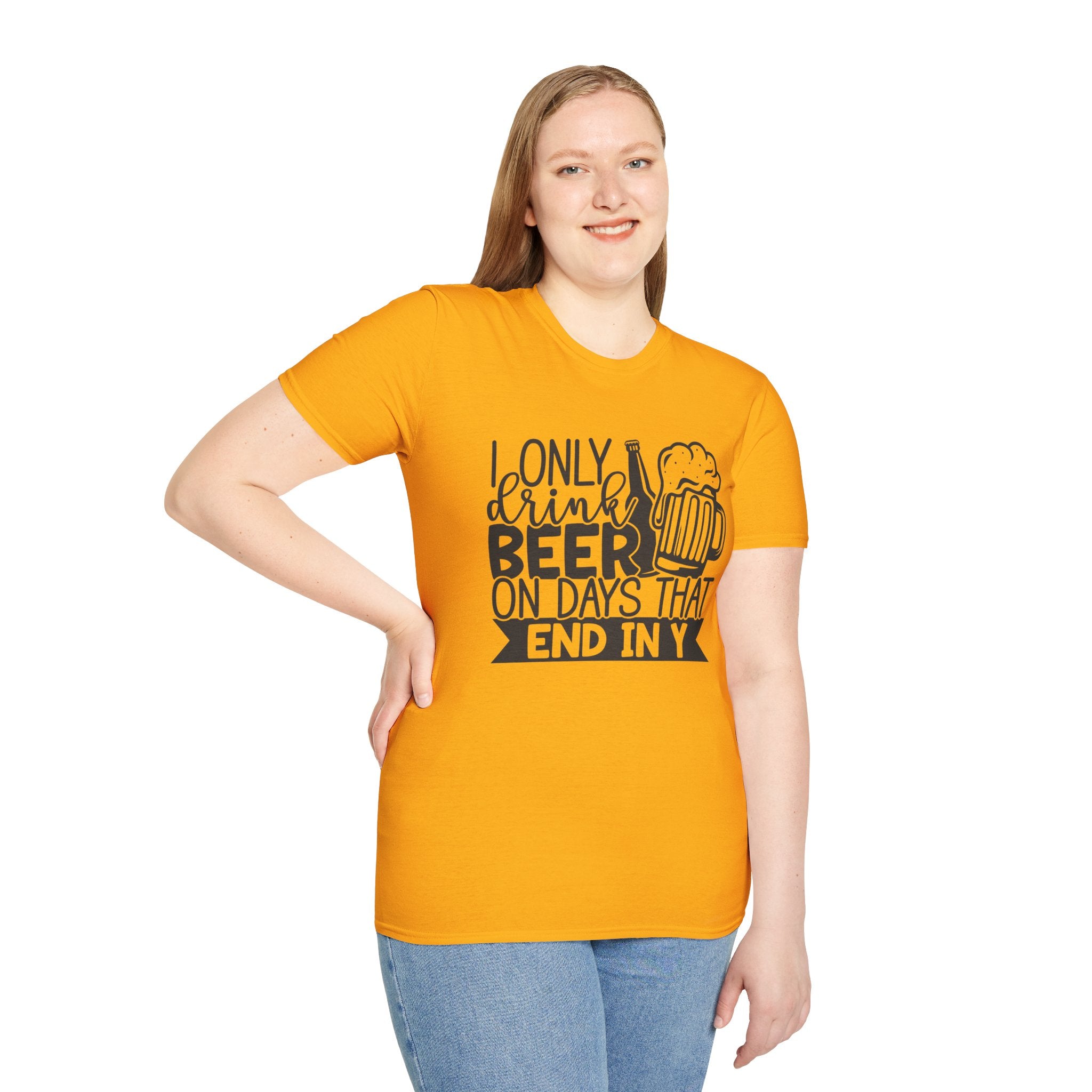 Beer Lover Unisex T-Shirt, Funny Day-Ending Beer Drinking Tee, Softstyle Beer Drinker Shirt, Beer Enthusiast Gift Top, Beer Day Tshirt