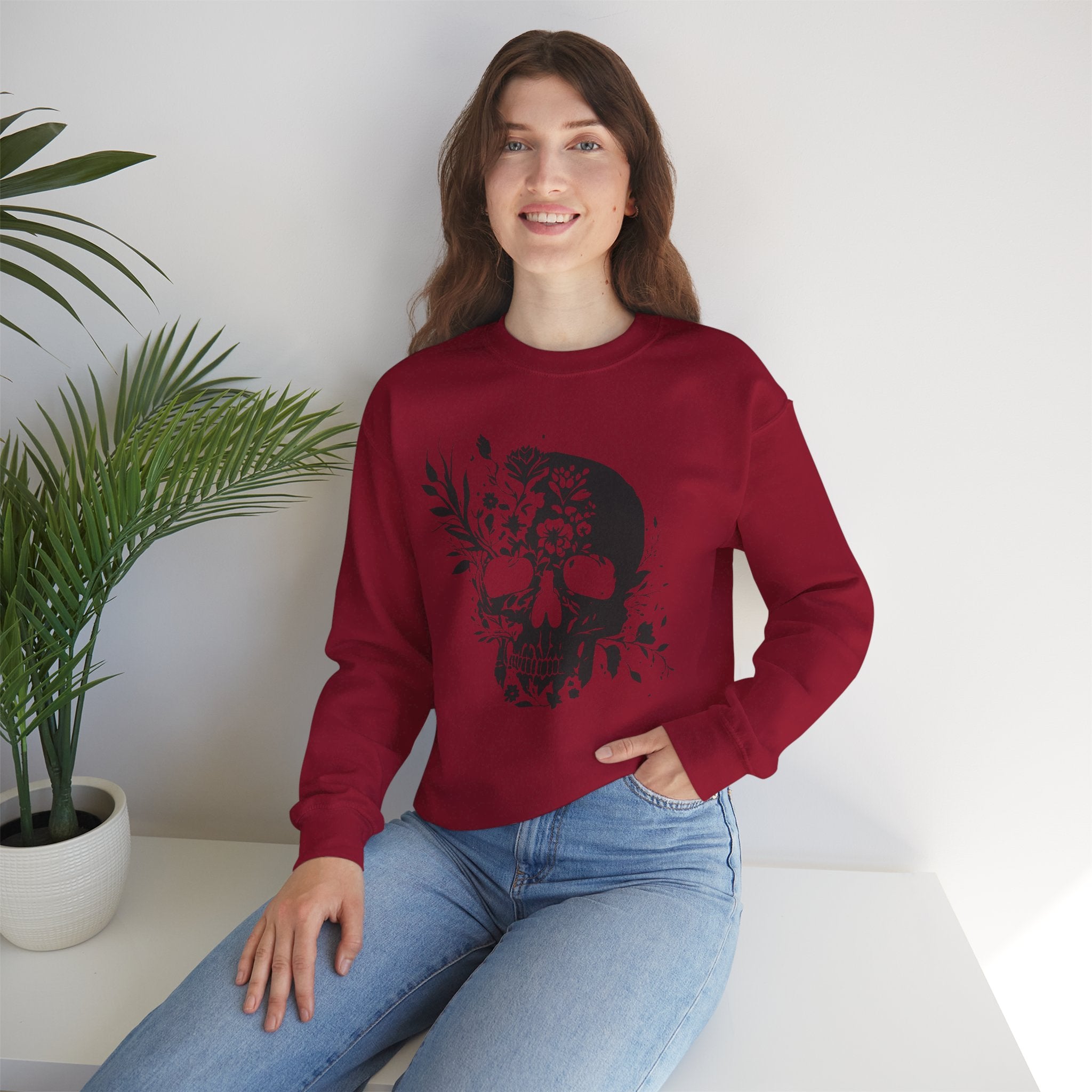 Skull Growing Flowers sweatshirt
