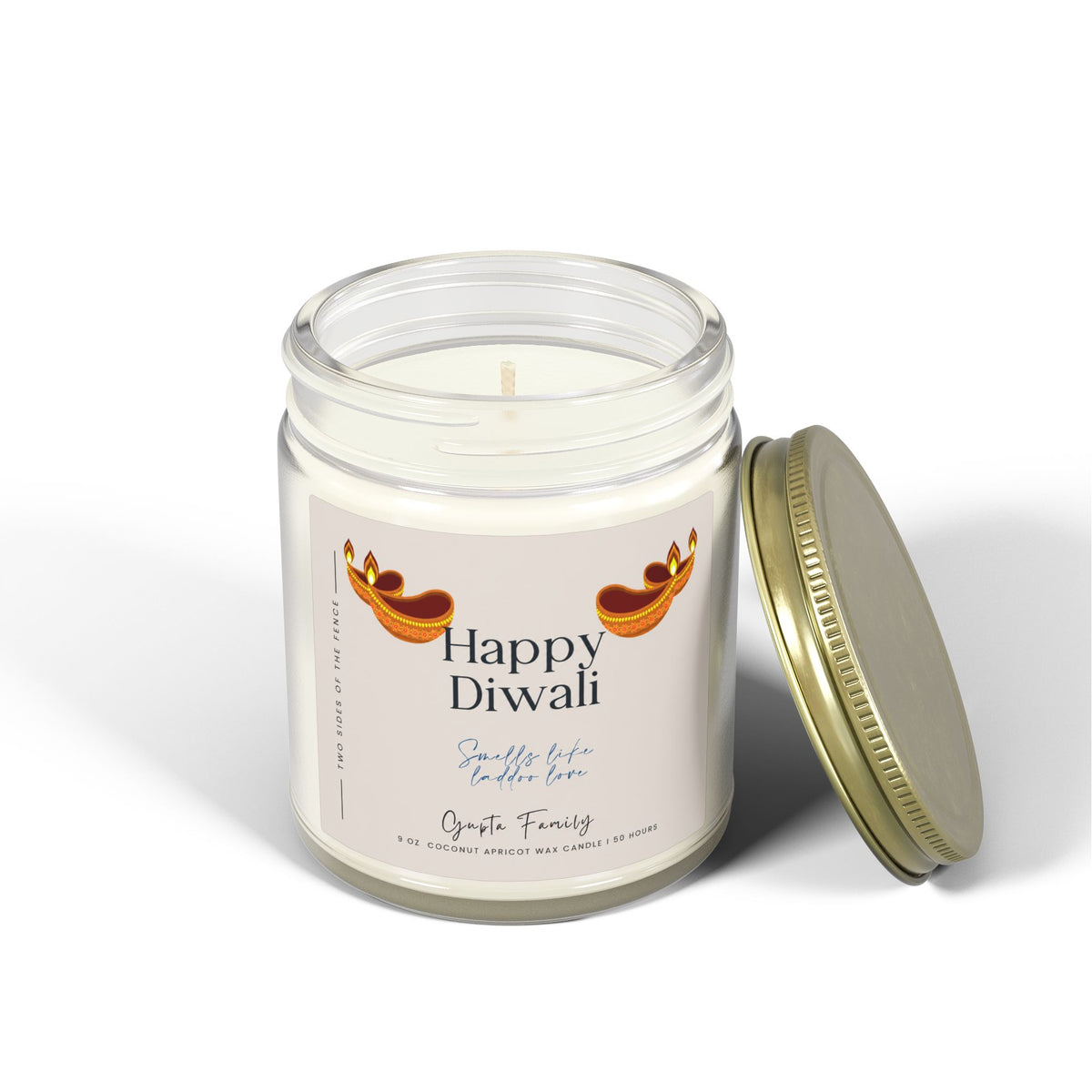 Personalized Diwali Candle - Laddoo Love, 9 oz