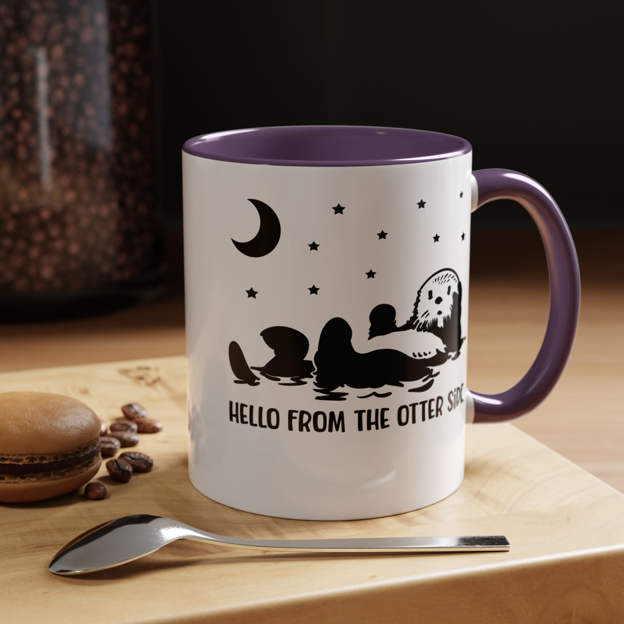Funny Coffee Mug, Personalized Mug, Hello From The Otter Side Accent Cup (11, 15oz), Gift Under 20, White Elephant gift