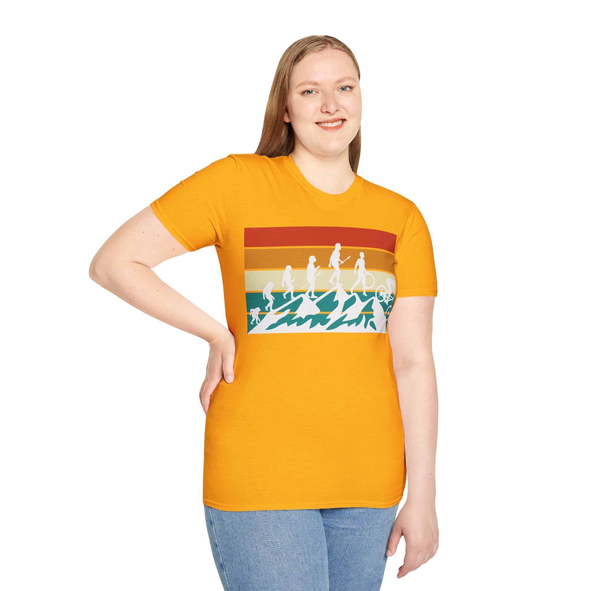 Mountain Biking Retro T-shirt, Cyclist Bike Lover Gift Unisex Tee