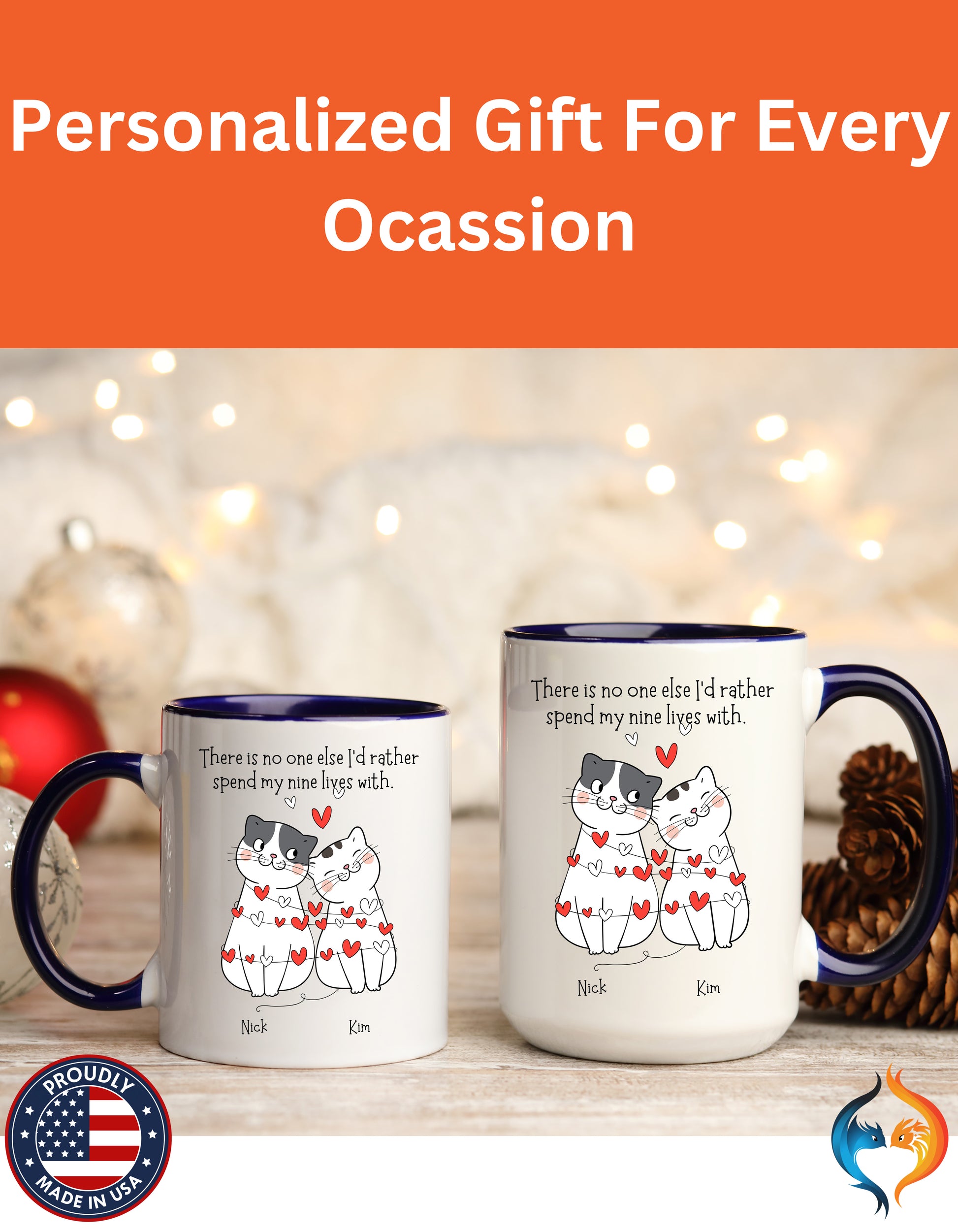 No one else I'd rather spend my nine lives with Mug Product Photo | Nutty Designs