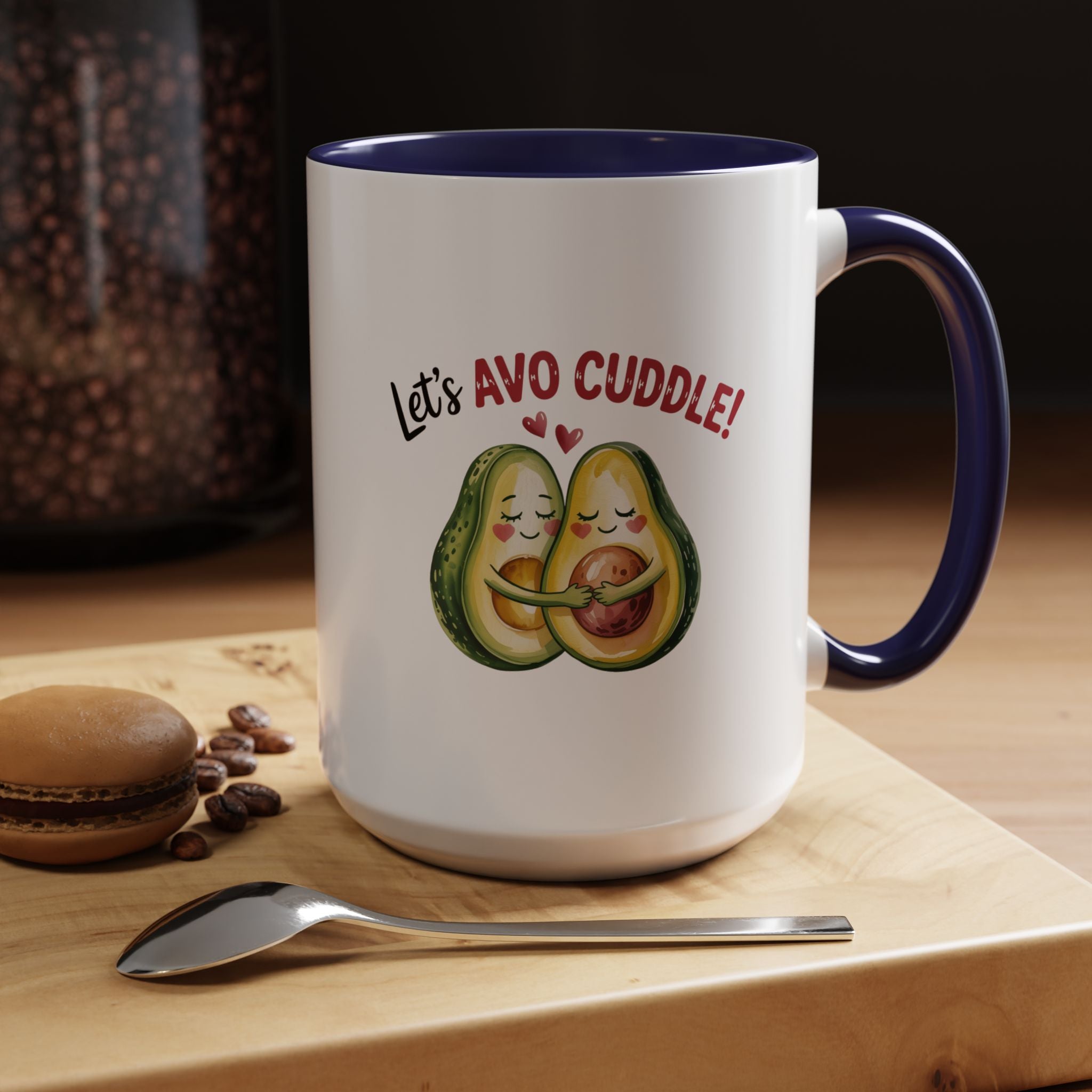 Let's Avo Cuddle Avocado Mug Lifestyle Mockup | Nutty Designs