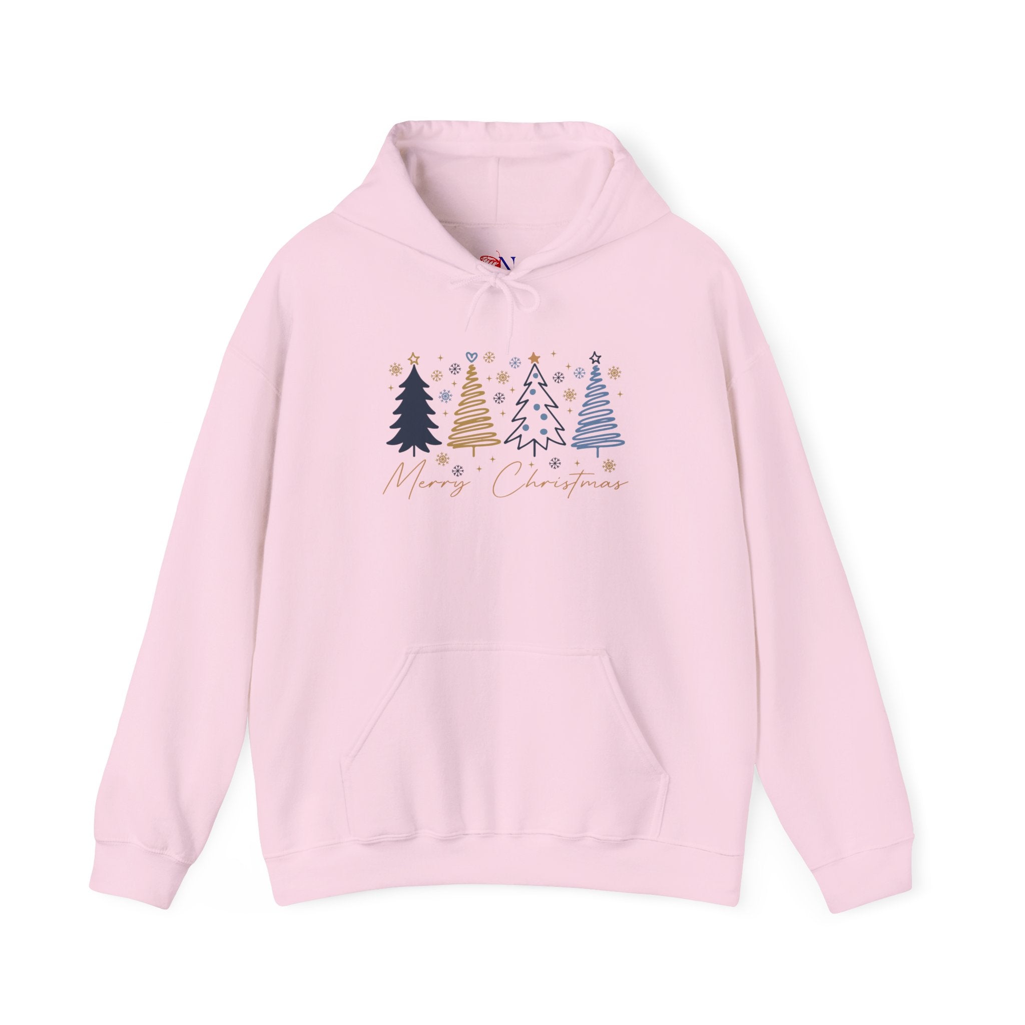 Holiday Christmas Trees Hooded Sweatshirt — Merry & Bright Cozy Pullover