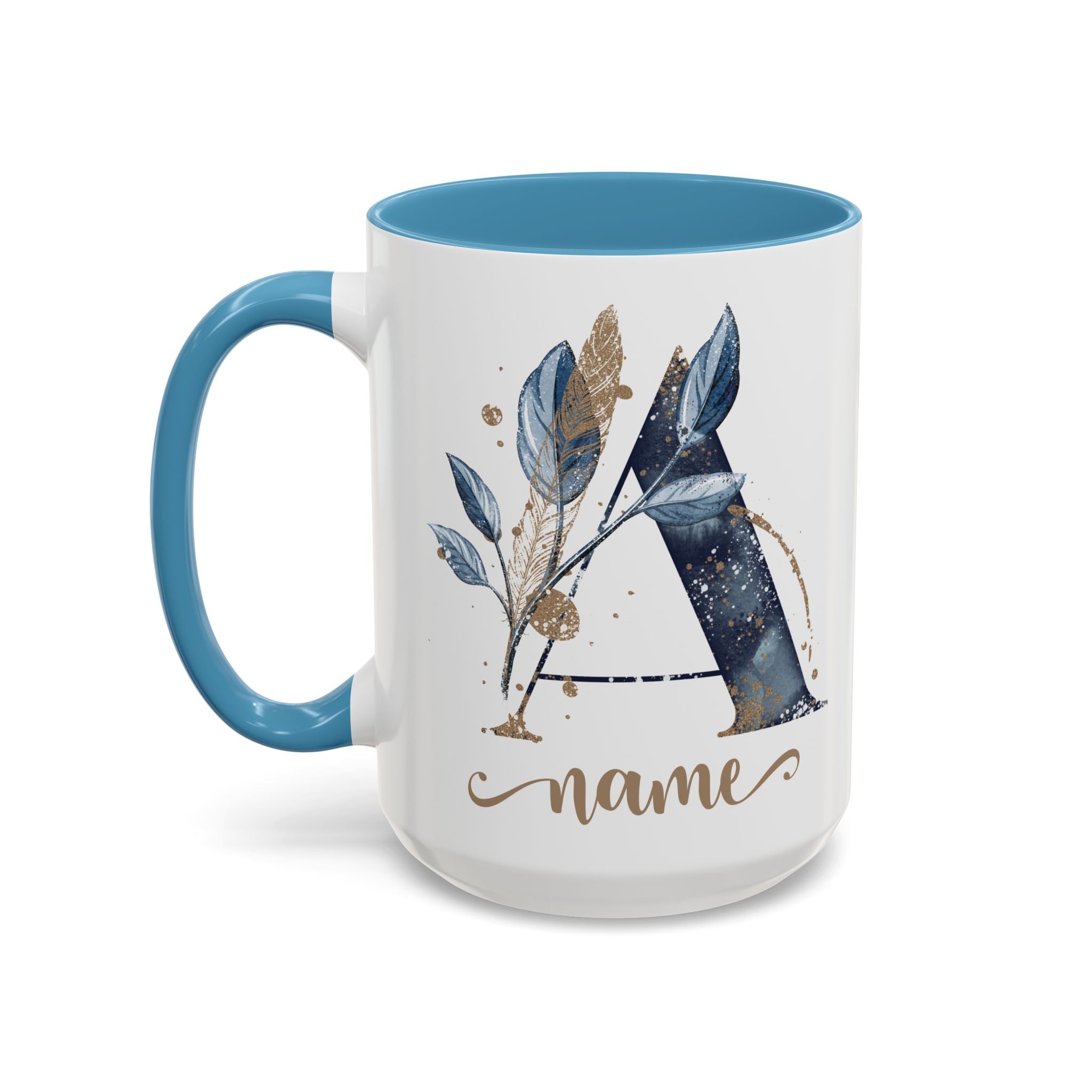 Personalized Floral Initial Coffee Mug for her, Custom Name Mug, Wedding Favor, Unique Home Décor Coffee Cup, Girlfriend Gift, Monogram Mug