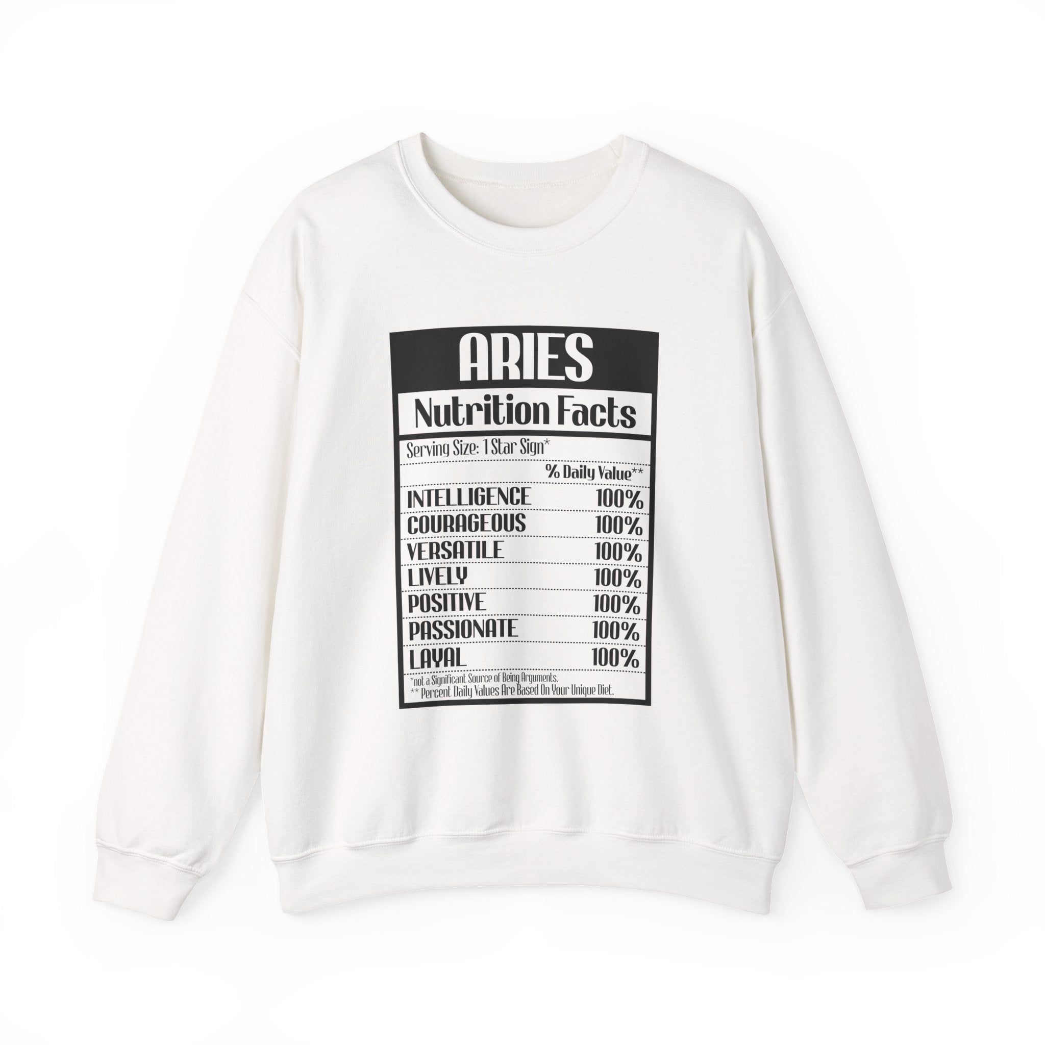 Aries nutrition facts cute sweatshirt