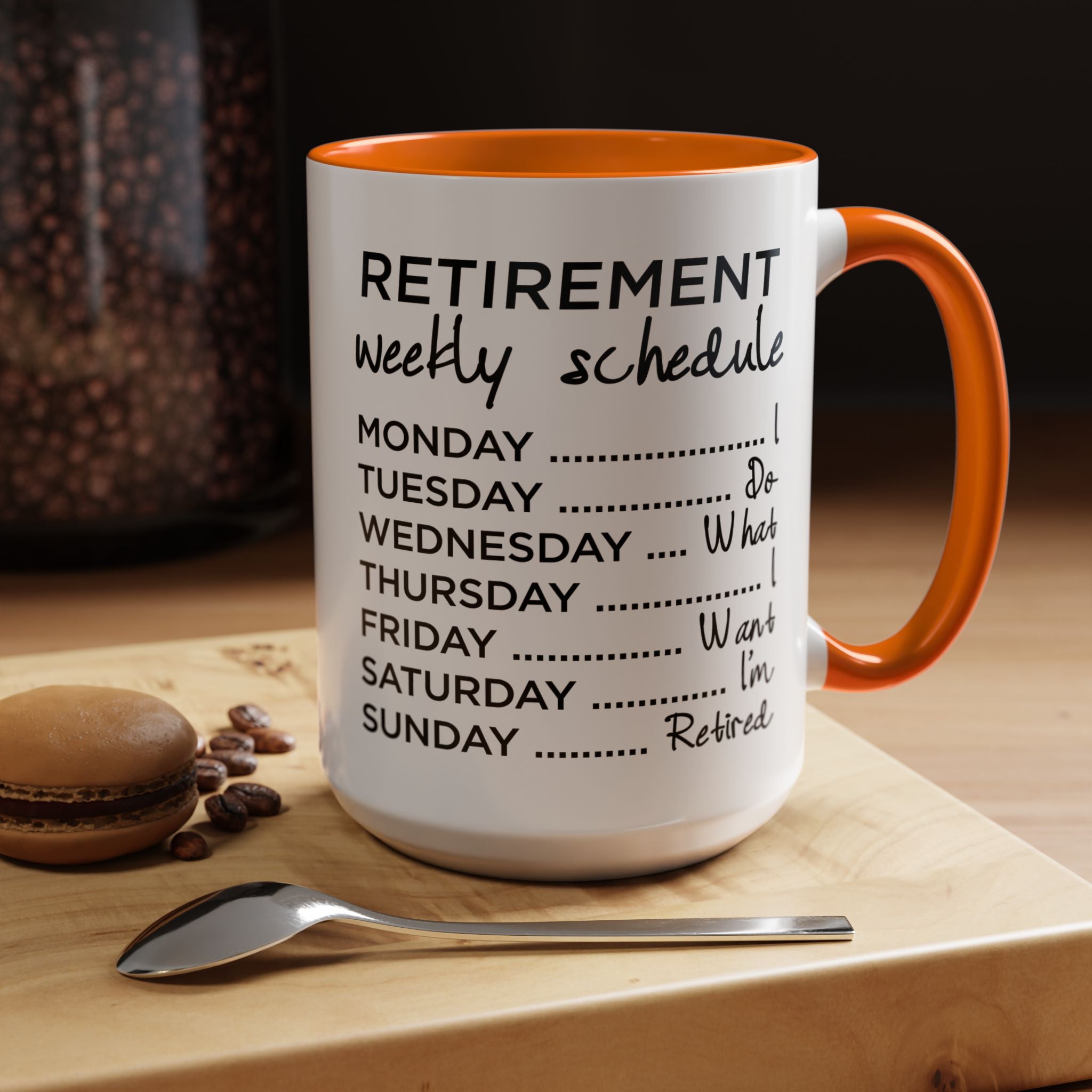 Funny Coffee Mug, Personalized Mug, Nurse Retirement Schedule Do Whatever Fuck I want to do Accent Cup (11, 15oz), Gift Under 20