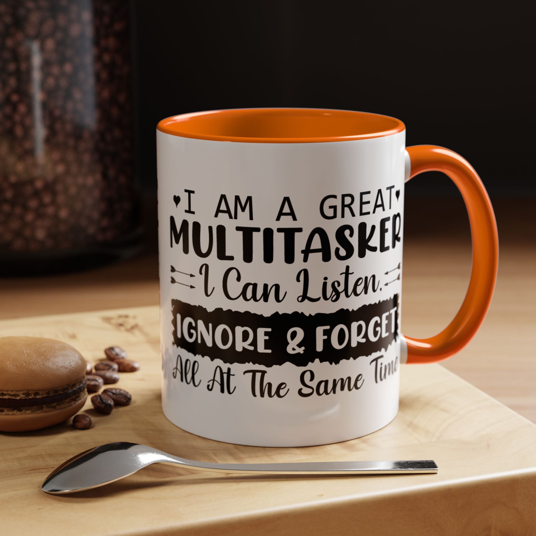 Funny Coffee Mug, Personalized Mug, I am A Great Multitasker , Accent Cup (11, 15oz), Gift Under 20, White Elephant gift
