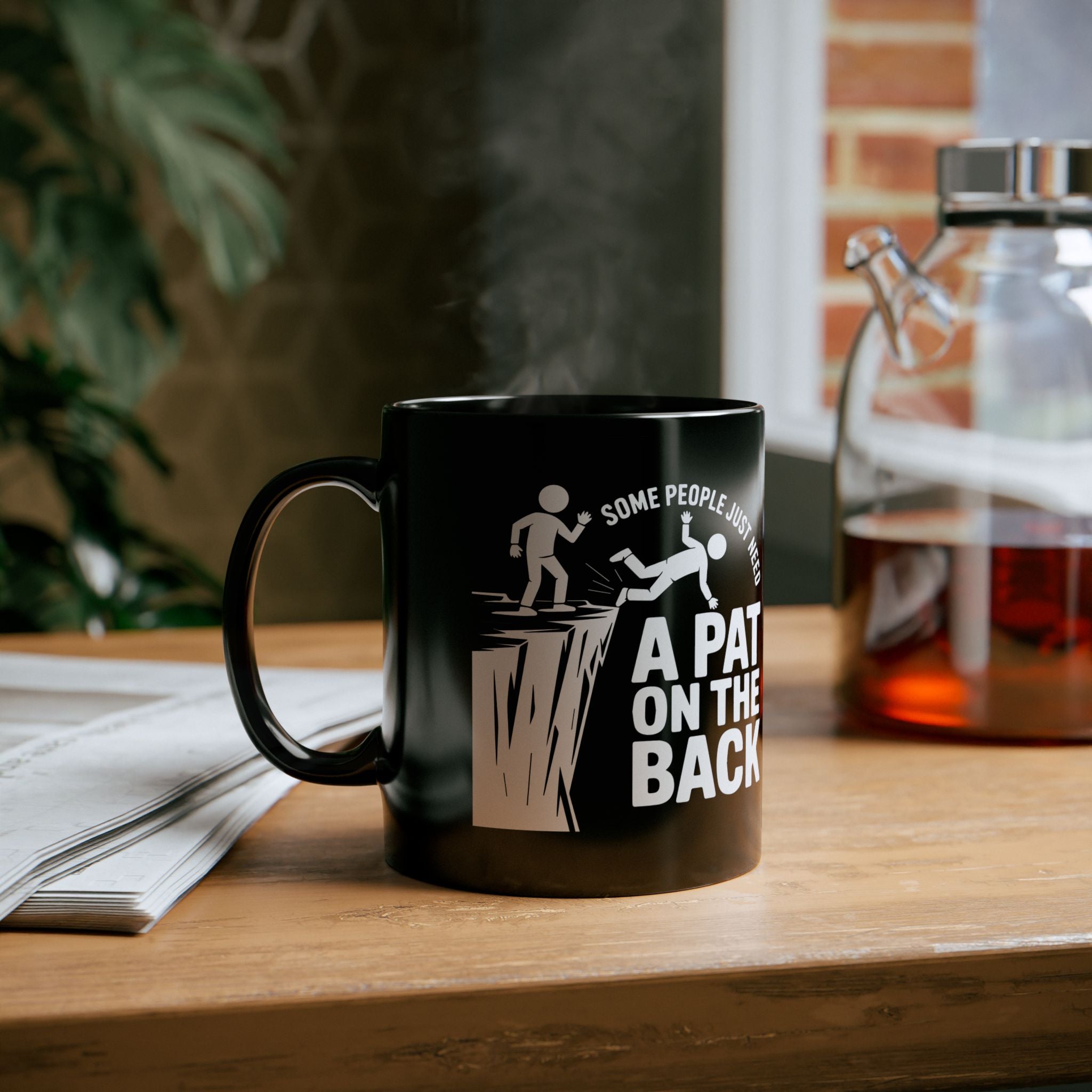 Some People Need a Pat On The Back | Funny Coffee Mug, Sarcastic Tea Cup, Unique Gift Idea