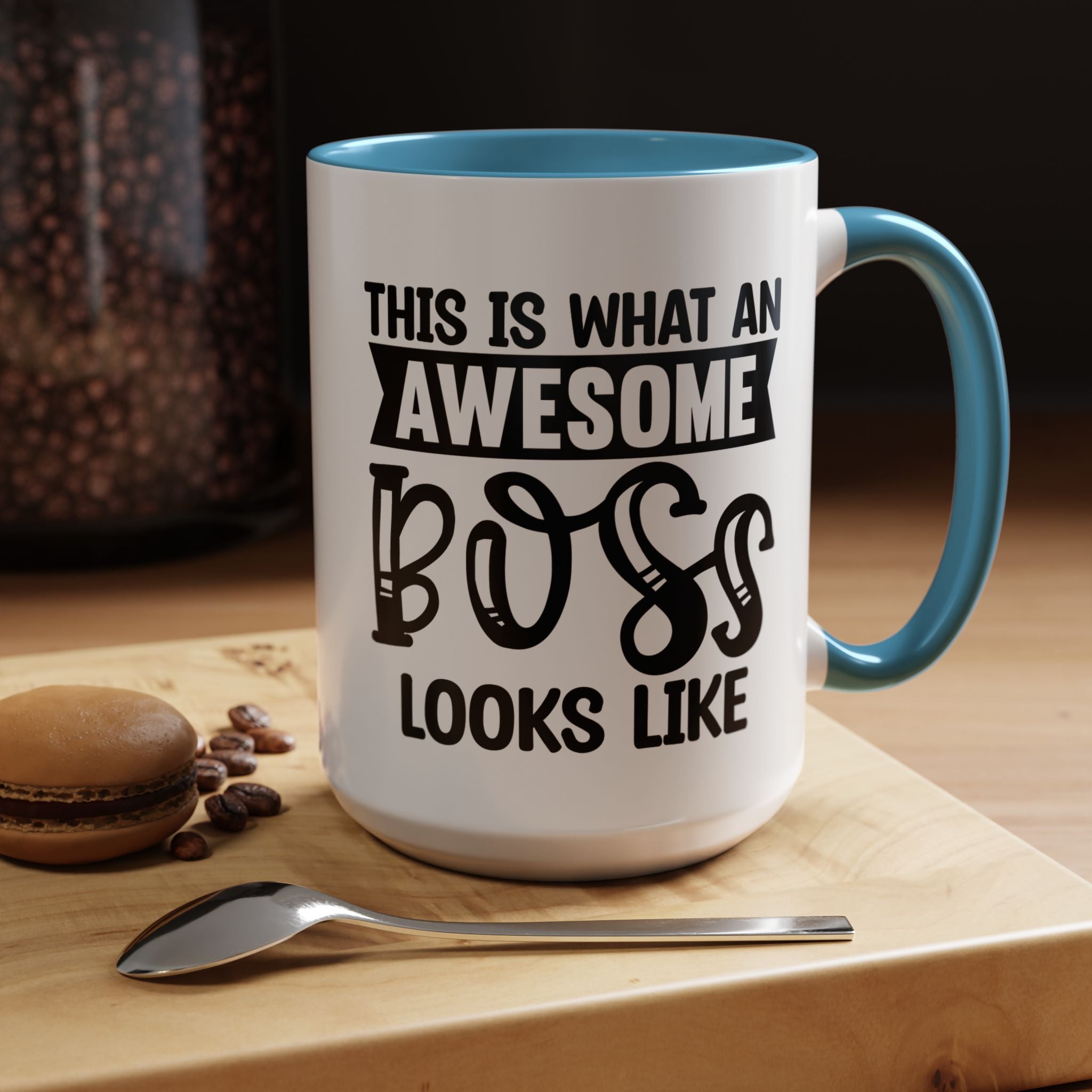 Funny Coffee Mug, Personalized Mug, This Is What An Awesome Boss Looks Like Accent Cup (11, 15oz), Gift Under 20, White Elephant