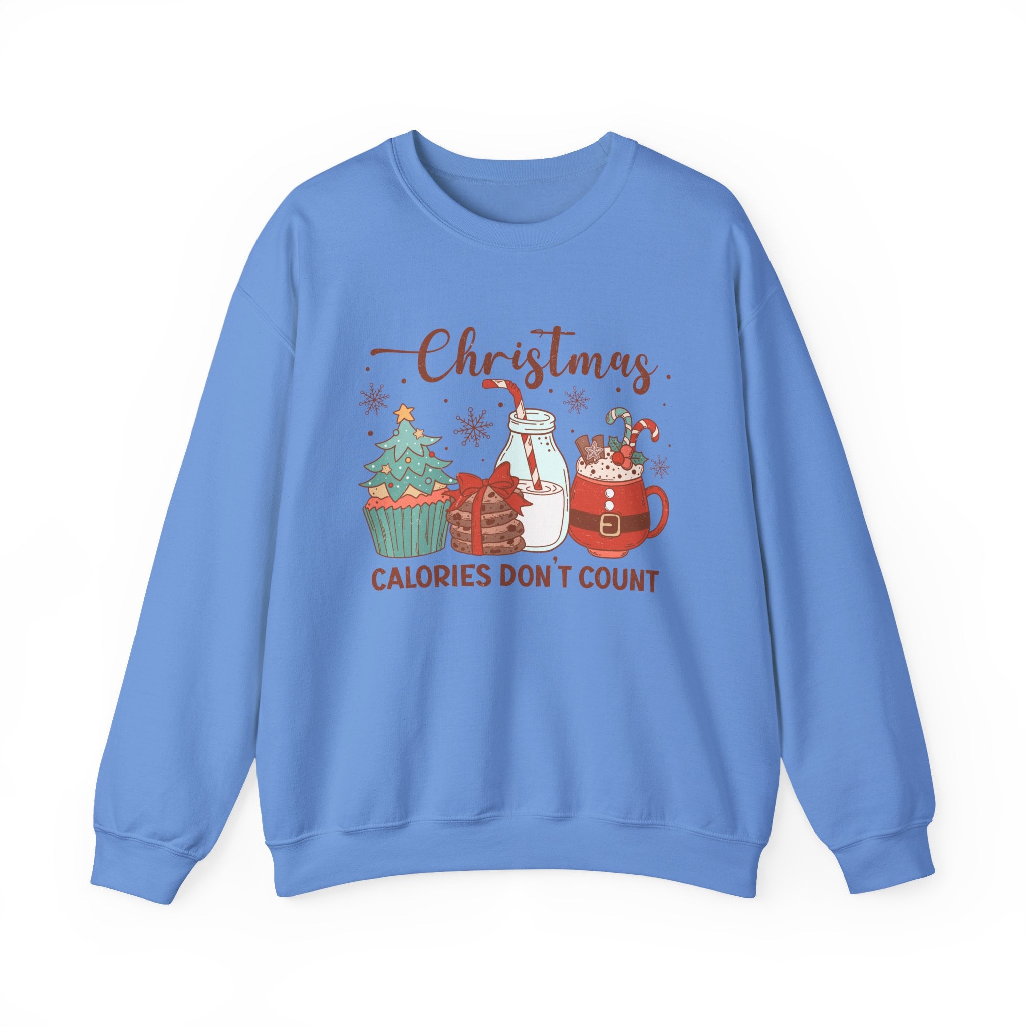 Christmas Calories Dont Count Sweatshirt, Holiday Funny Jumper, Xmas Crewneck Top, Festive Winter Apparel, Gift for Food Lovers, Novelty