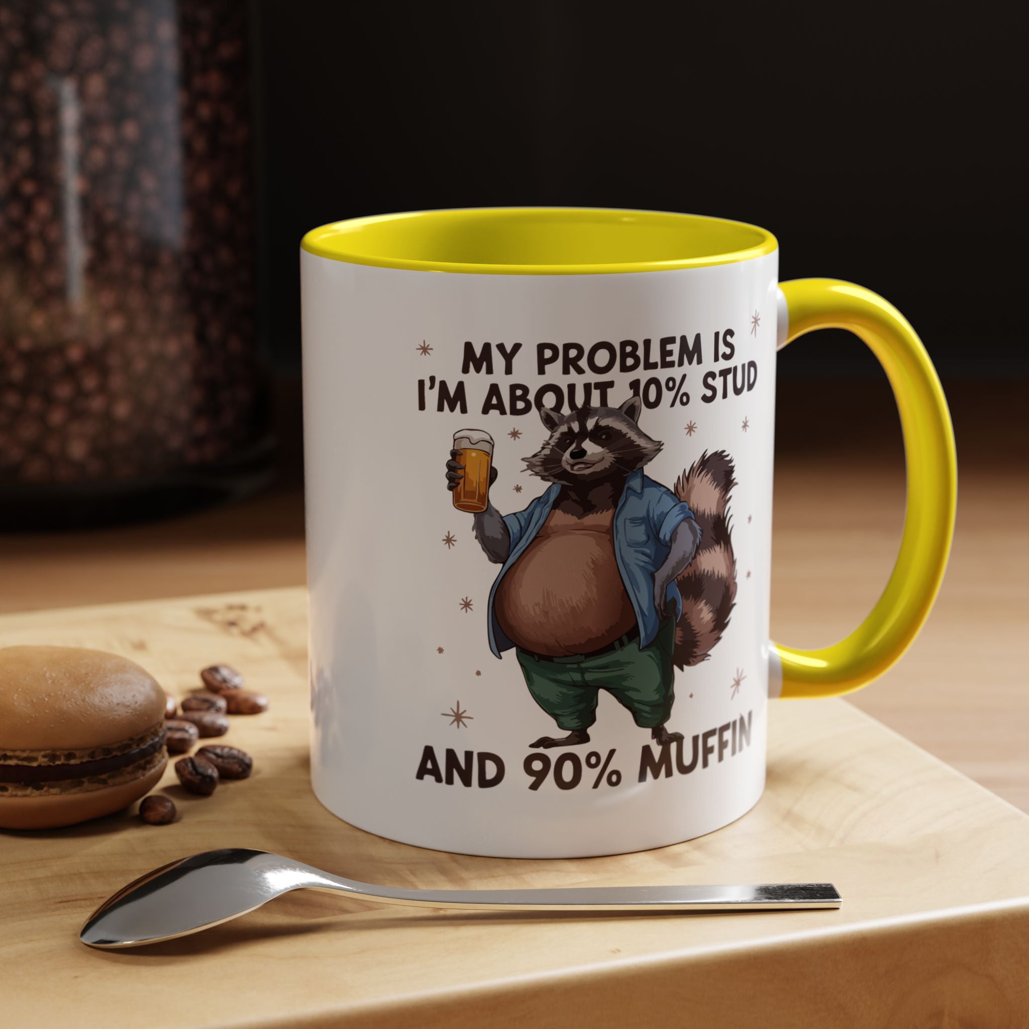 10 percent Stud - 90 percent Muffin | Funny Coffee Mug, Sarcastic Tea Cup, Unique Gift Idea