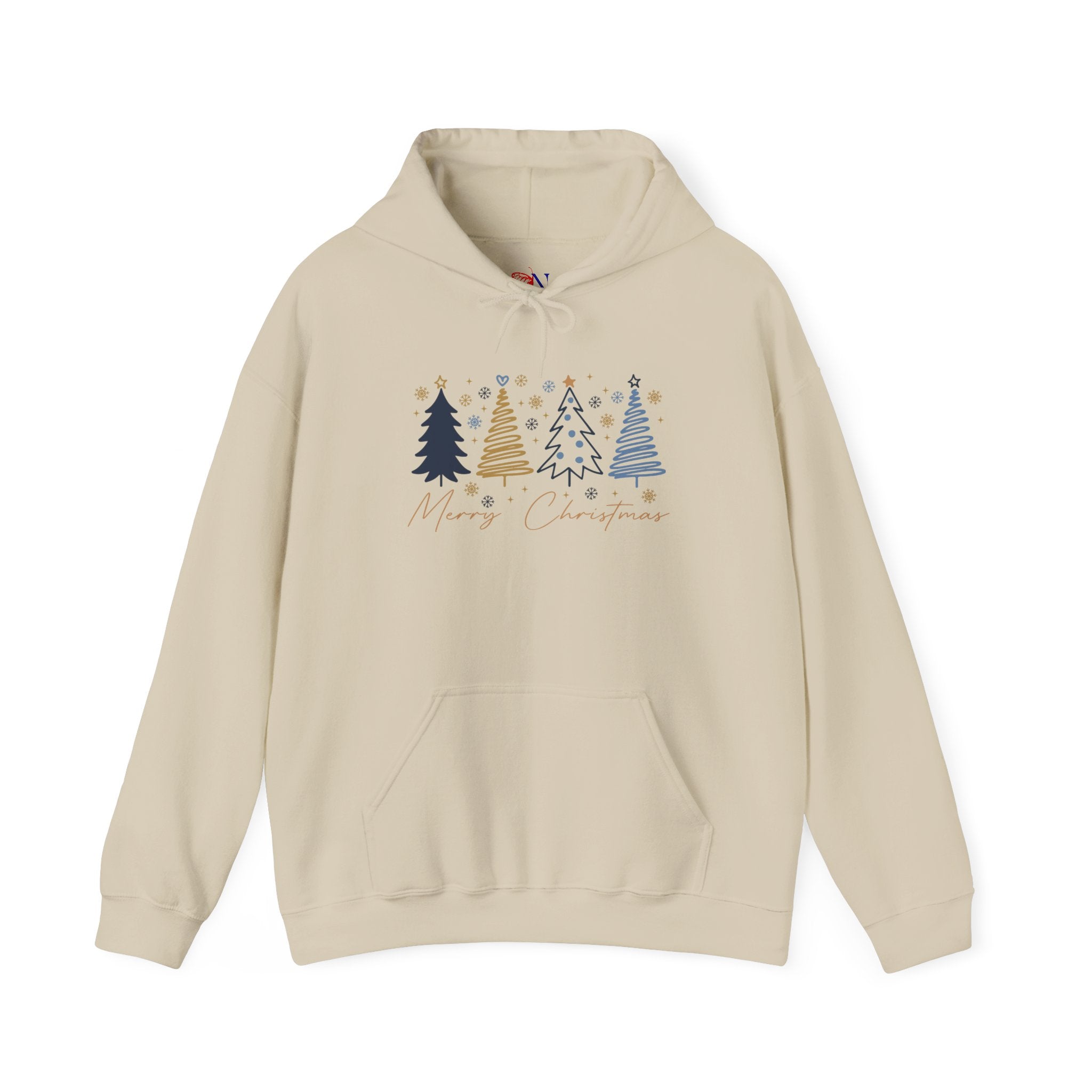 Holiday Christmas Trees Hooded Sweatshirt — Merry & Bright Cozy Pullover