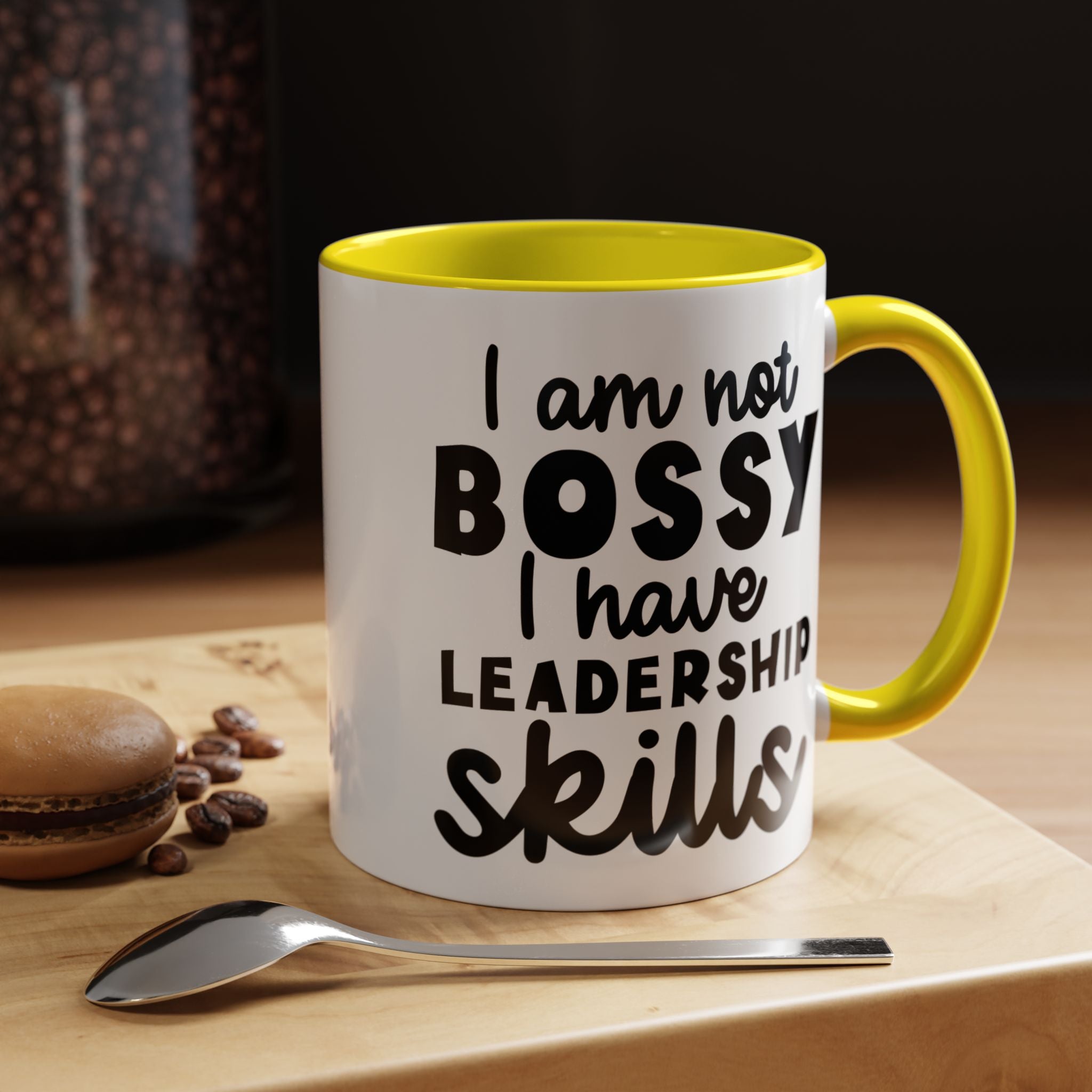 Funny Coffee Mug, Personalized Mug, I am Not Bossy I Have Leadership Skills Accent Cup (11, 15oz), Gift Under 20, White Elephant Gift
