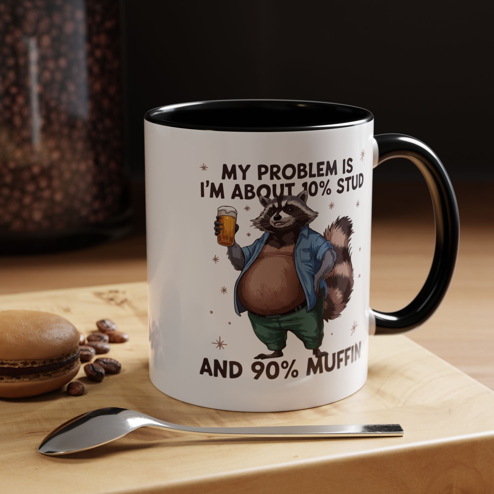 10 percent Stud - 90 percent Muffin | Funny Coffee Mug, Sarcastic Tea Cup, Unique Gift Idea
