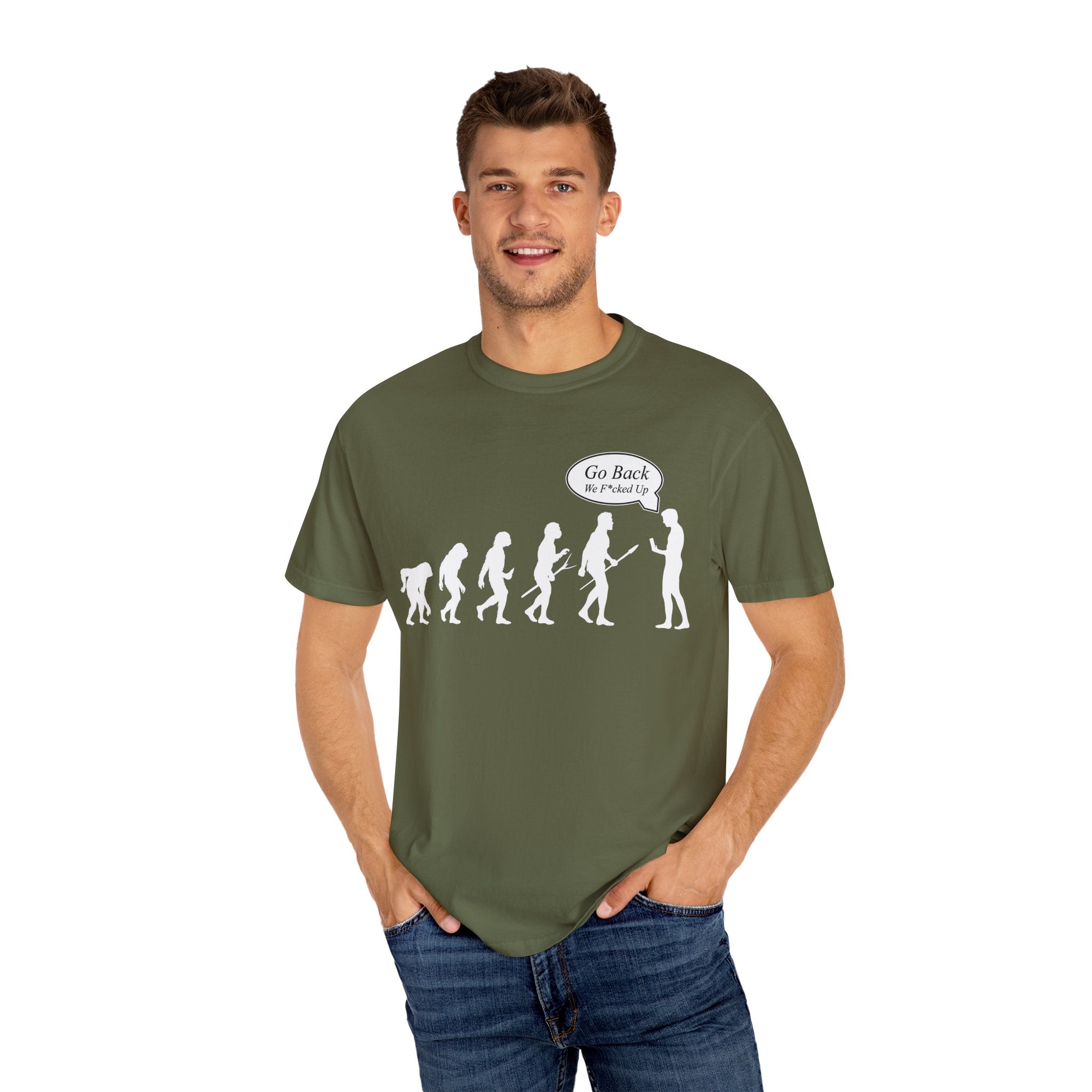 Go Back, We F*ked Up, Funny tshirt gift idea Unisex T-shirt, Humorous Graphic Tee – Funny T-Shirt  Soft Cotton