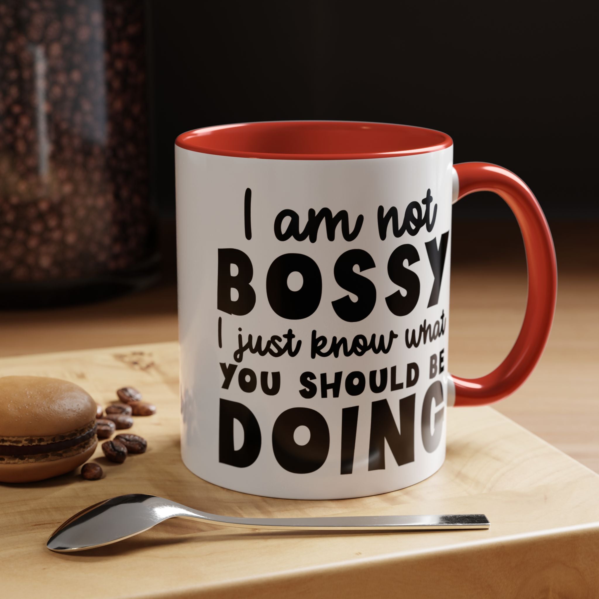 Funny Coffee Mug, Personalized Mug, I am Not Bossy, Just Know What You Should Be Doing, Accent Cup (11, 15oz), Gift Under 20, White Elephant