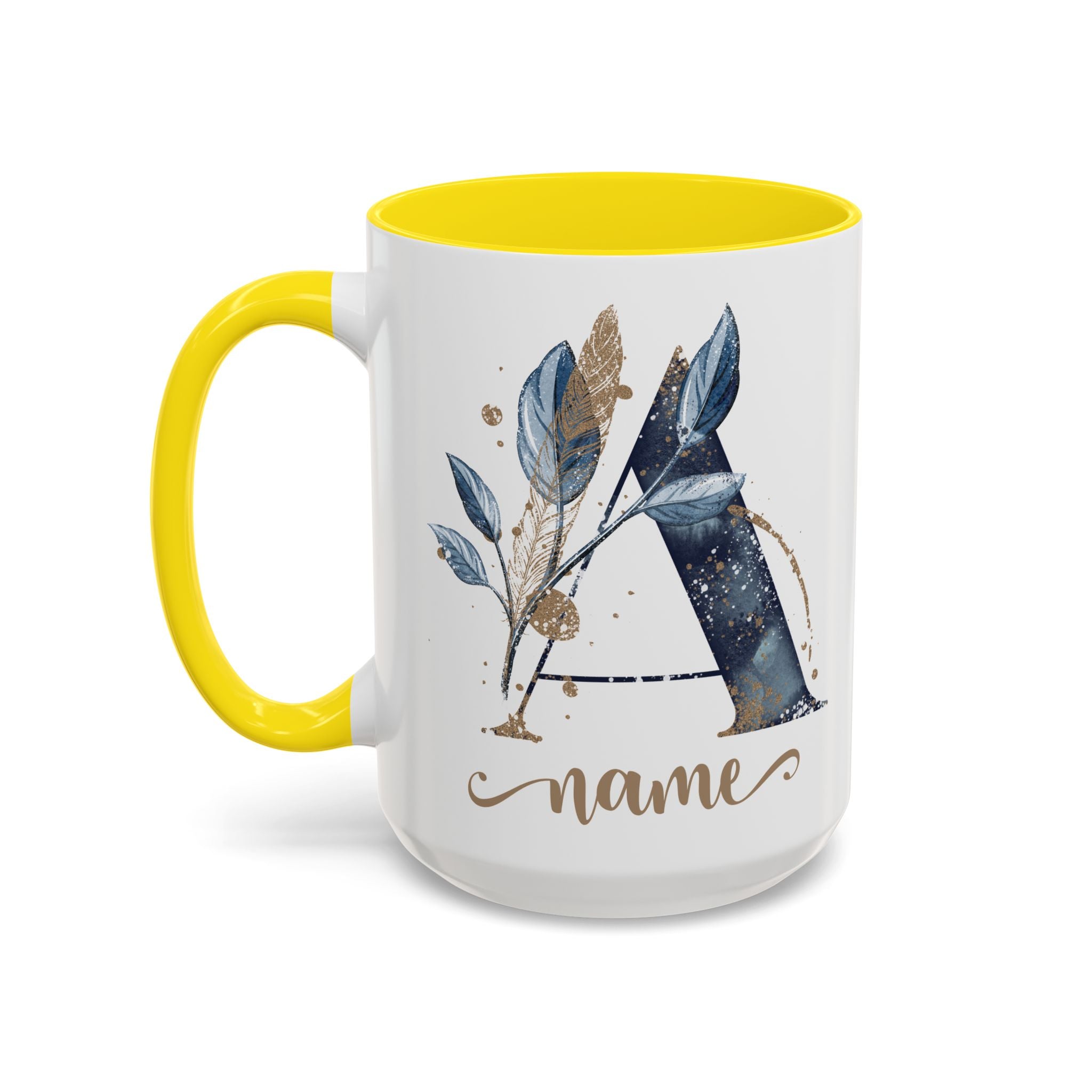 Personalized Floral Initial Coffee Mug for her, Custom Name Mug, Wedding Favor, Unique Home Décor Coffee Cup, Girlfriend Gift, Monogram Mug