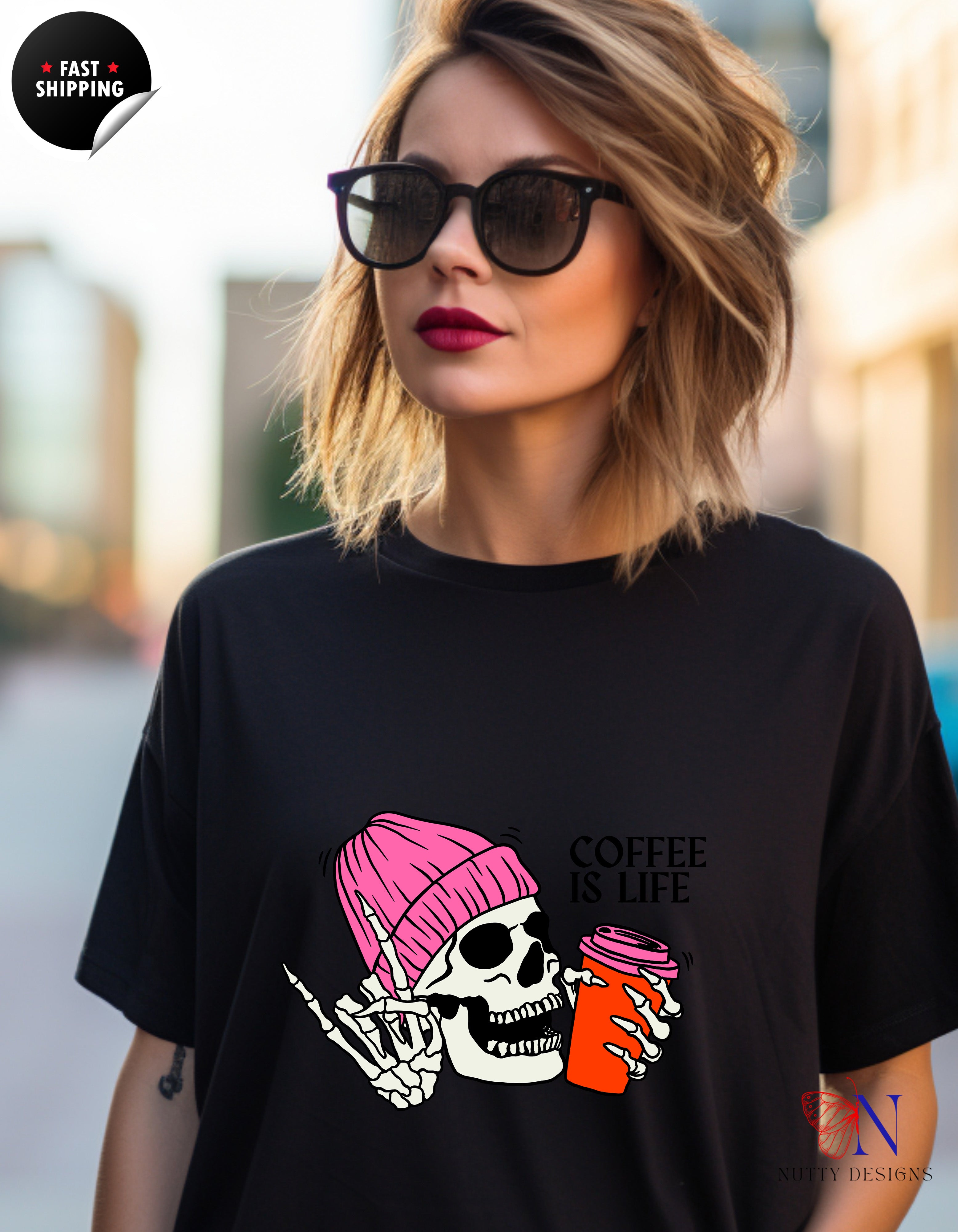 Coffee Is Life T-Shirt Product Photo | Nutty Designs