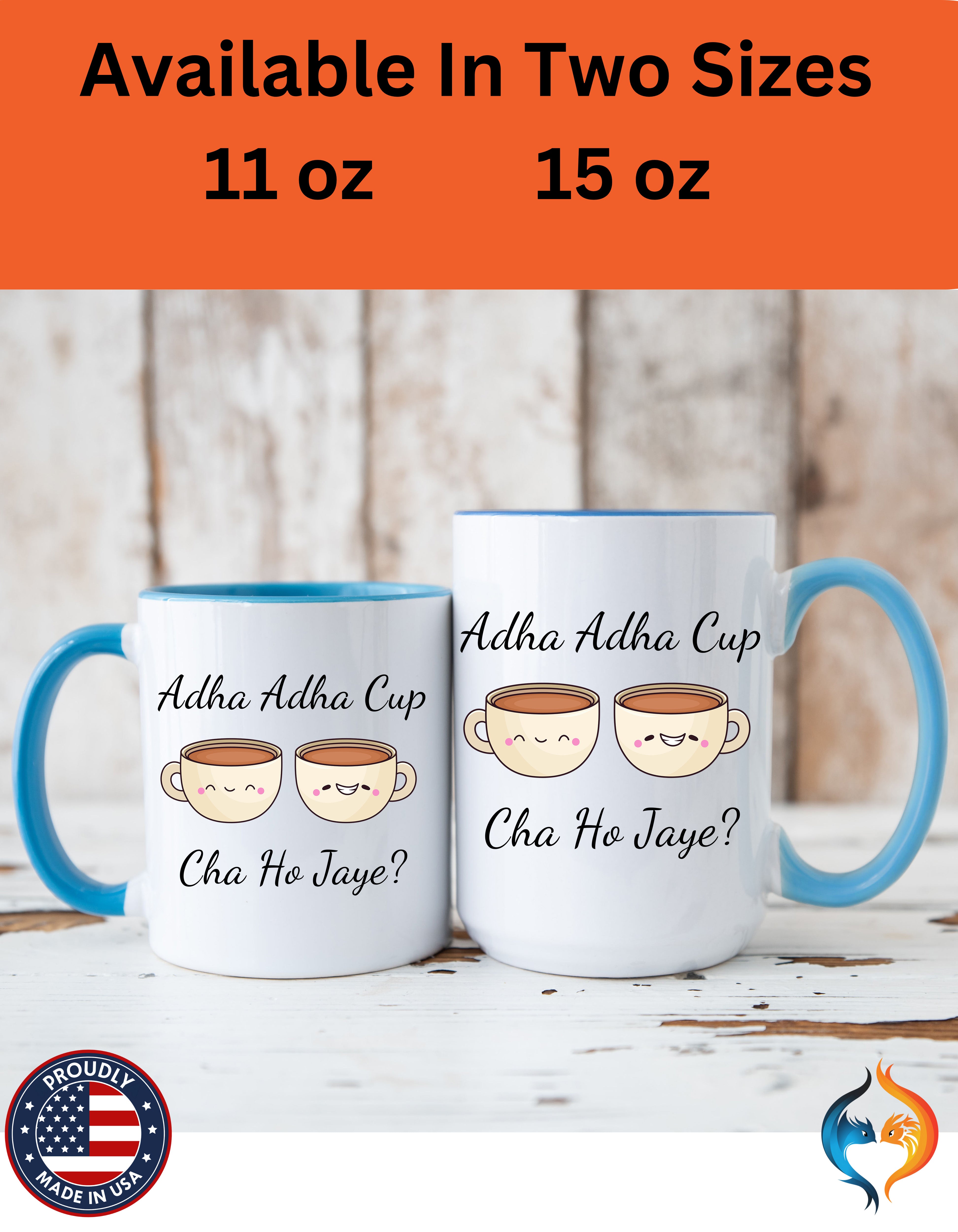 Adha Adha Cup Cha Ho Jaye Yellow accent mug product image