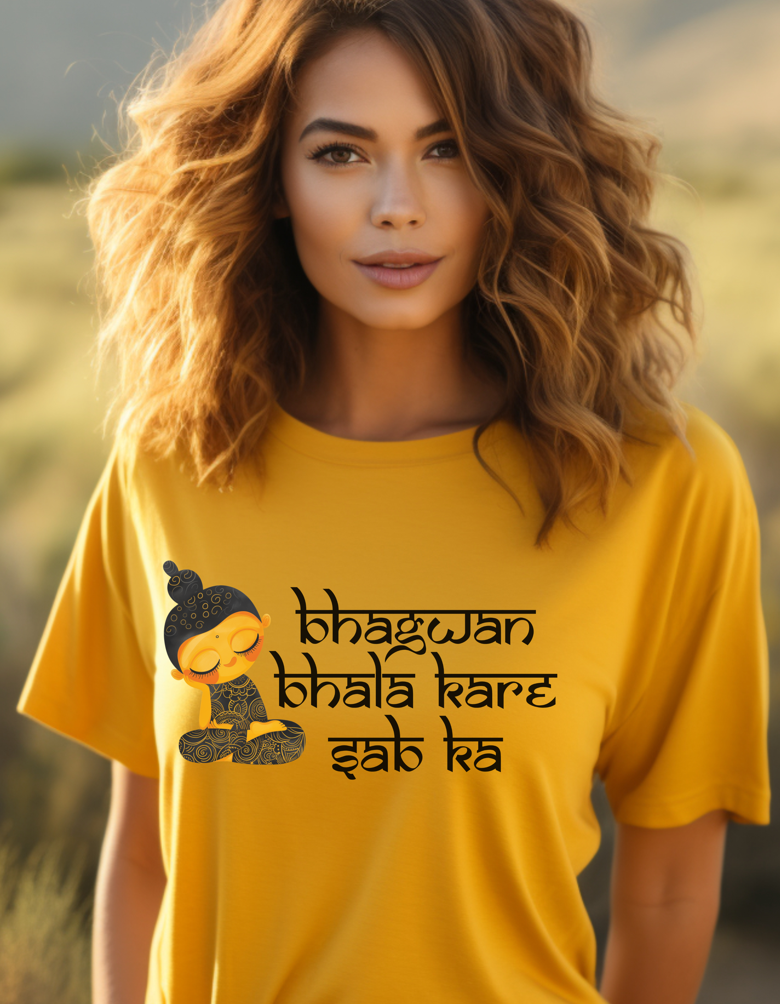Bhagwan Bhala Kare Sab Ka Hindi Prayer Shirt T-Shirt Lifestyle Mockup | Nutty Designs