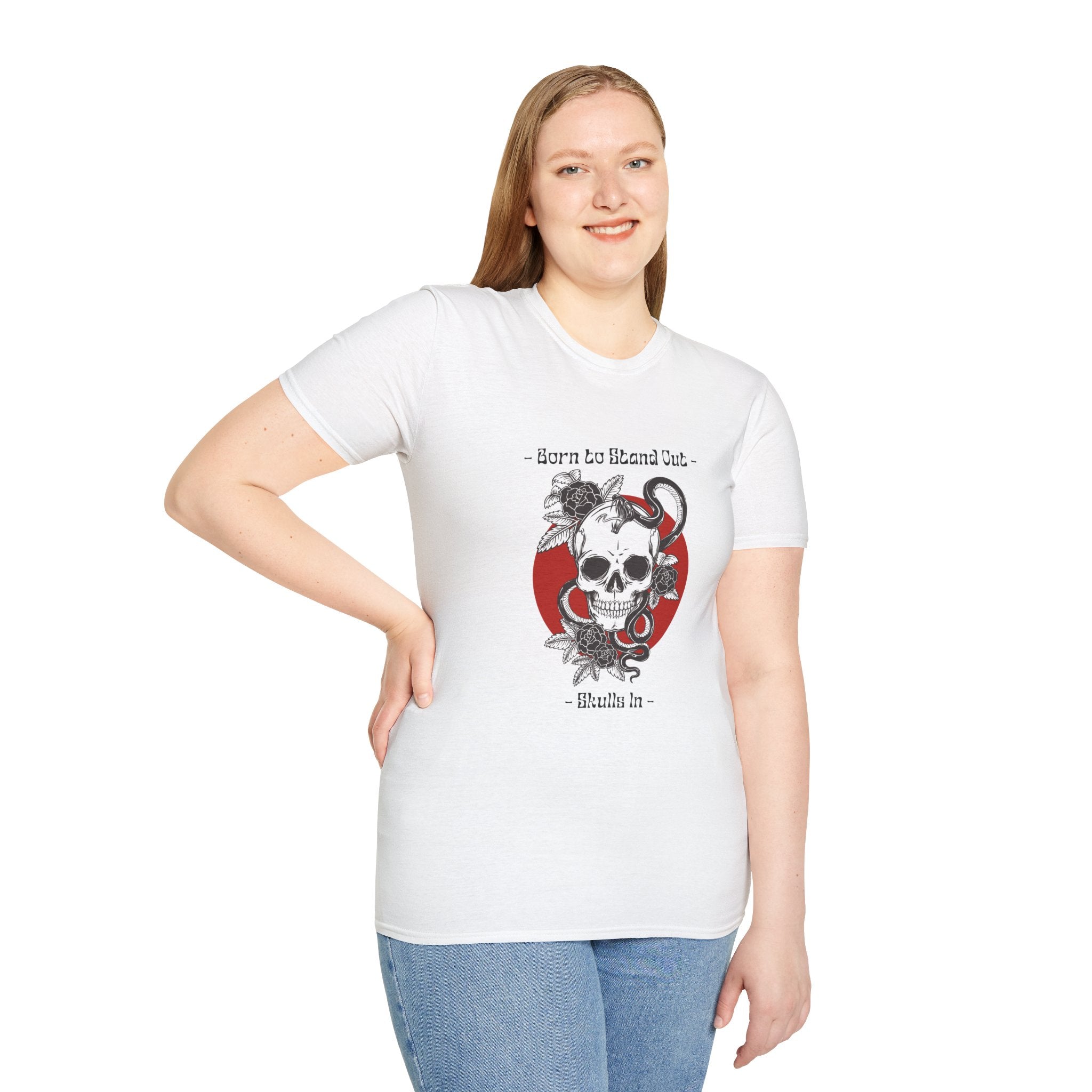 Born To Stand Out Skulls In t-shirt