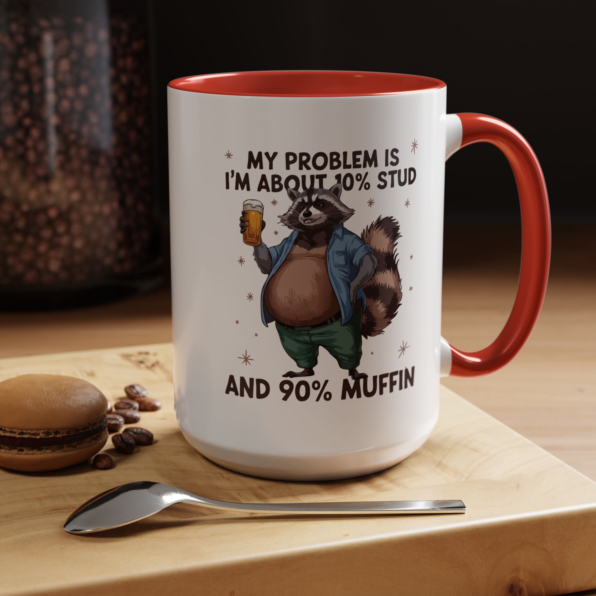 10 percent Stud - 90 percent Muffin | Funny Coffee Mug, Sarcastic Tea Cup, Unique Gift Idea