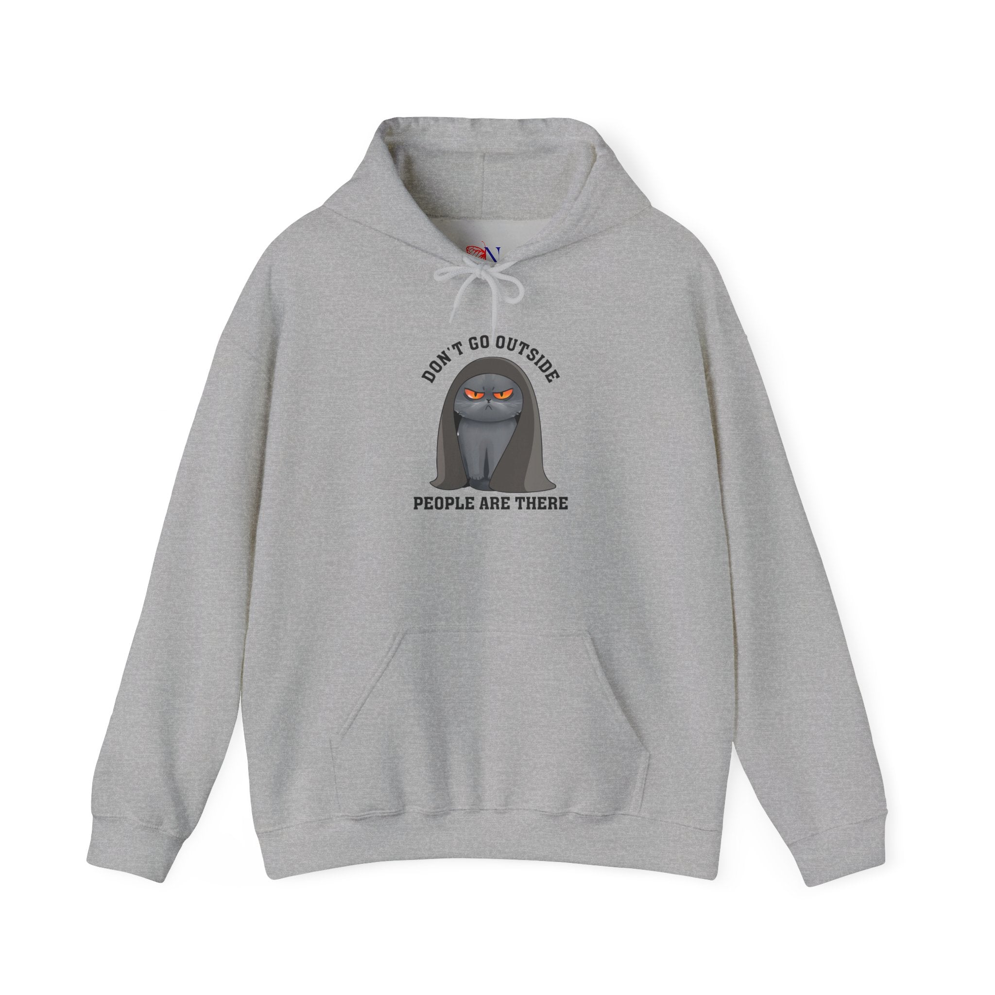Don't Go Outside Hoodie — 'People Are There' Funny Introvert Hooded Sweatshirt
