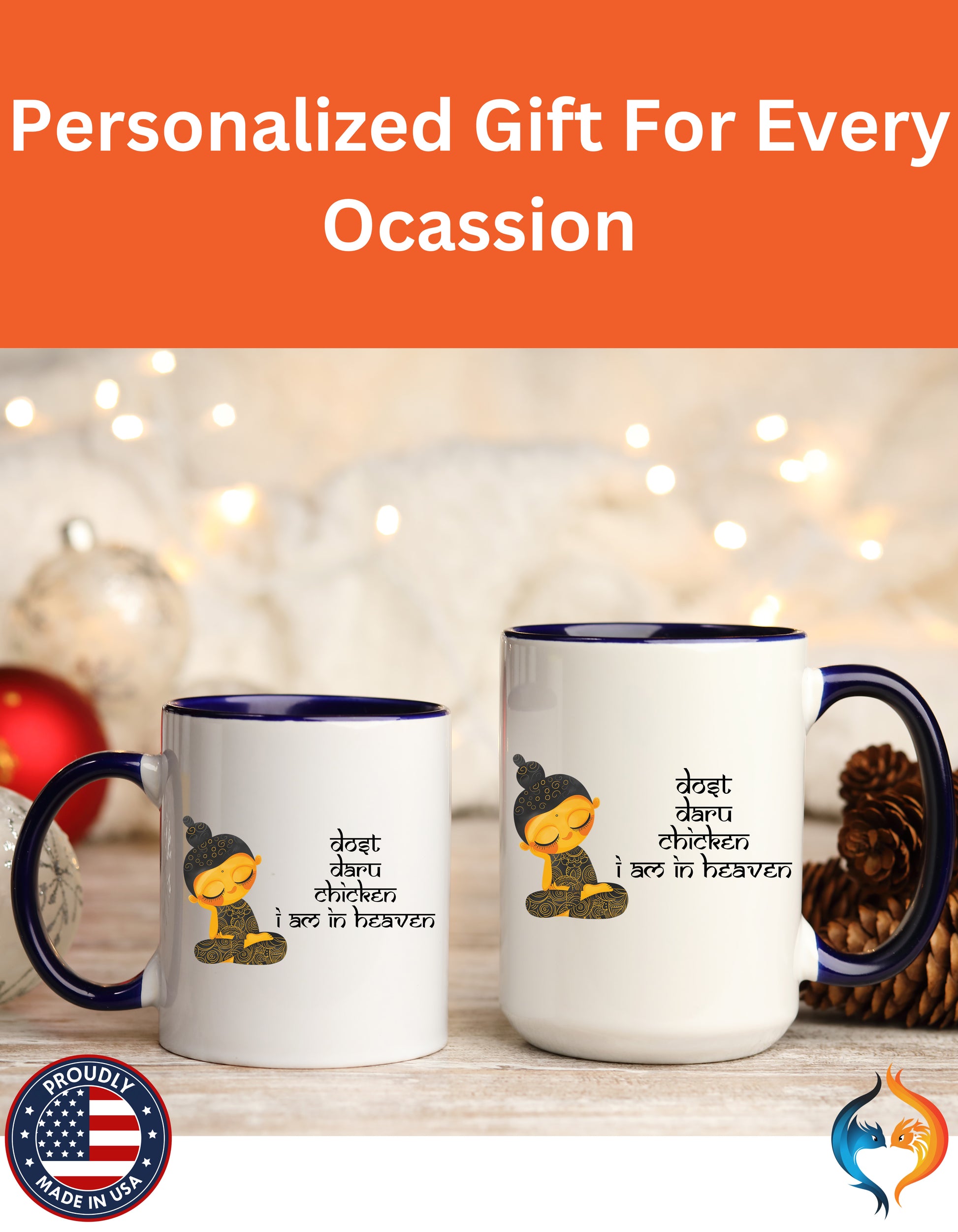 Roots Dost Daru Chicken I am in Heaven Cup Mug Product Photo | Nutty Designs