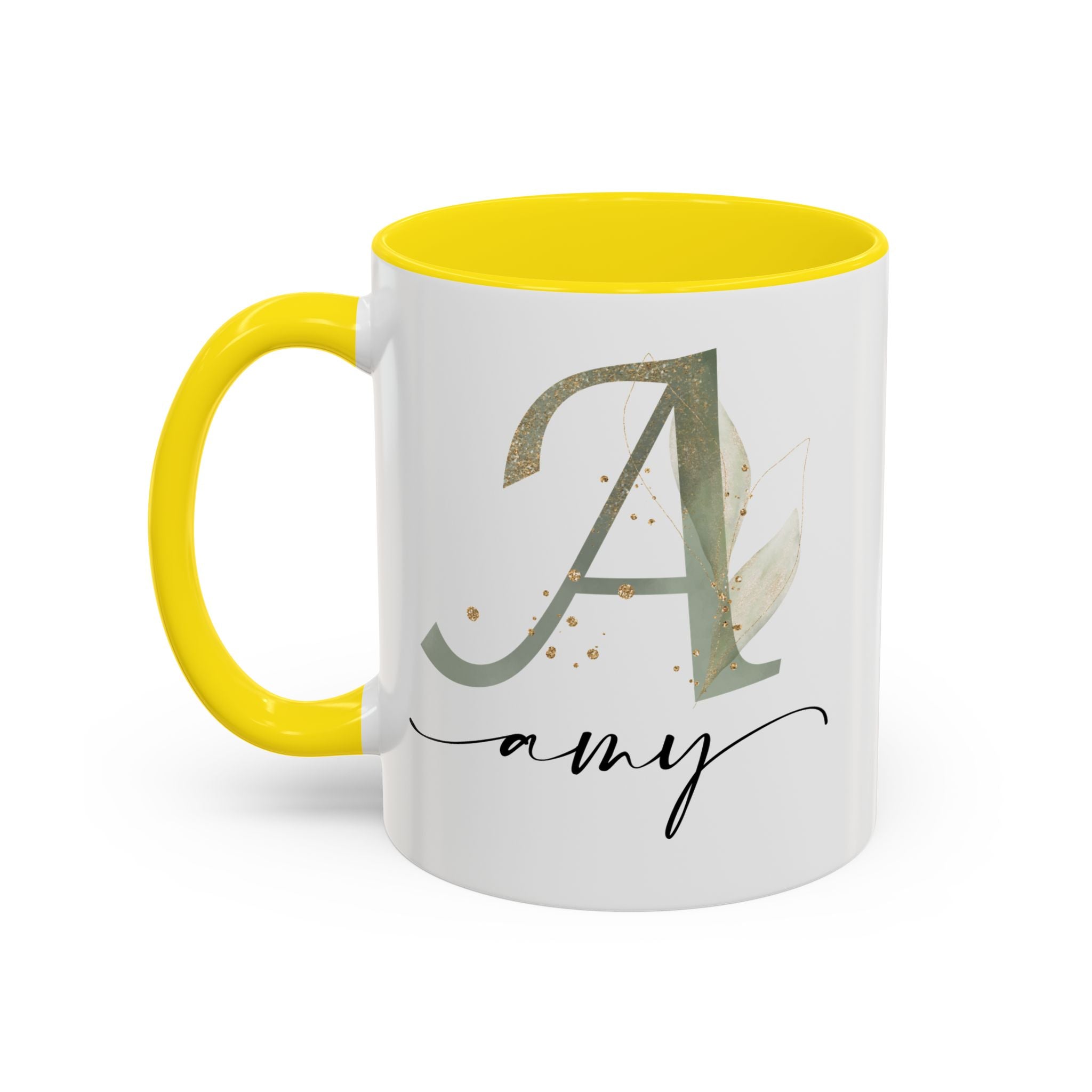 Personalized Floral Initial Coffee Mug for her, Custom Name Mug, Wedding Favor, Unique Home Décor Coffee Cup, Girlfriend Gift, Monogram Mug