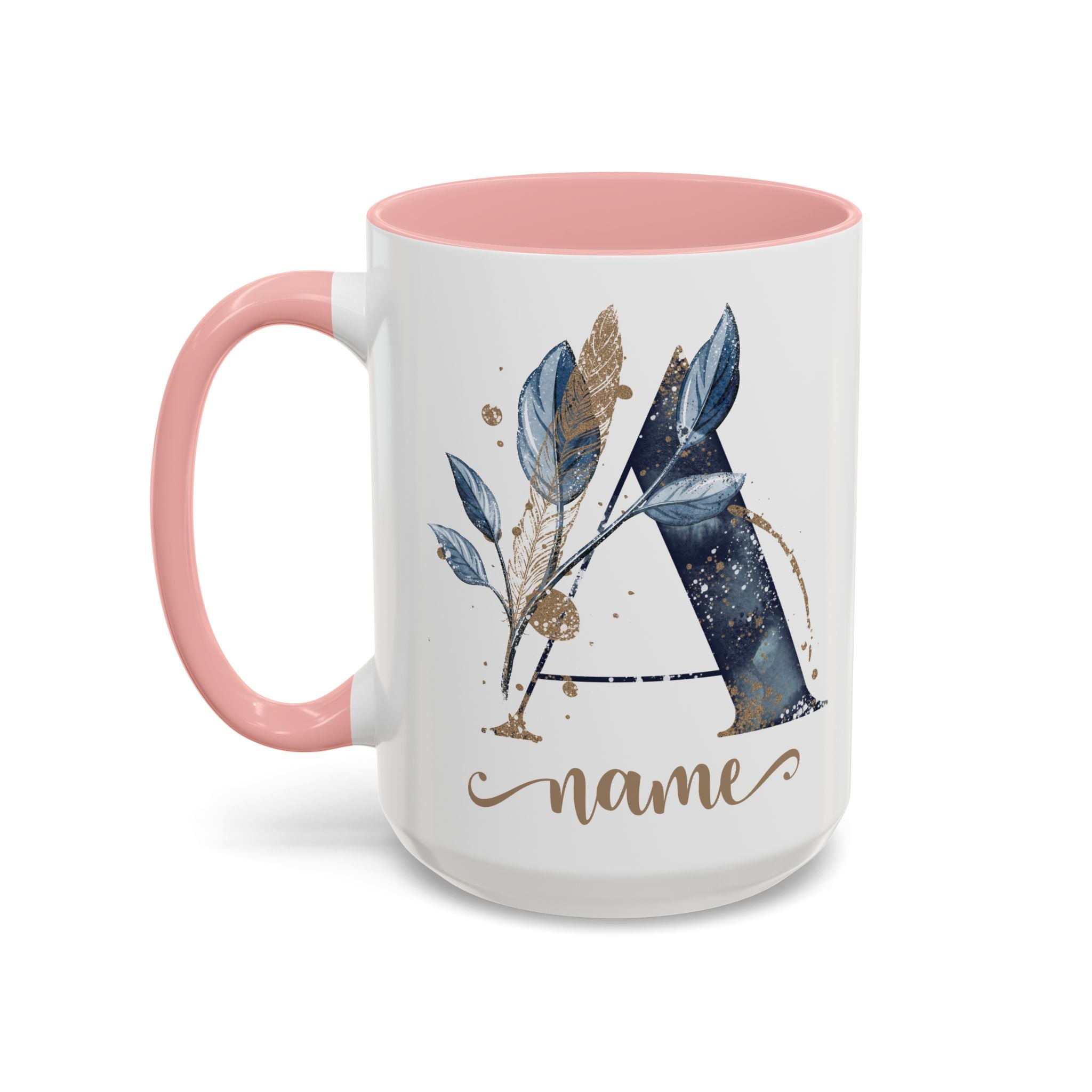 Personalized Floral Initial Coffee Mug for her, Custom Name Mug, Wedding Favor, Unique Home Décor Coffee Cup, Girlfriend Gift, Monogram Mug