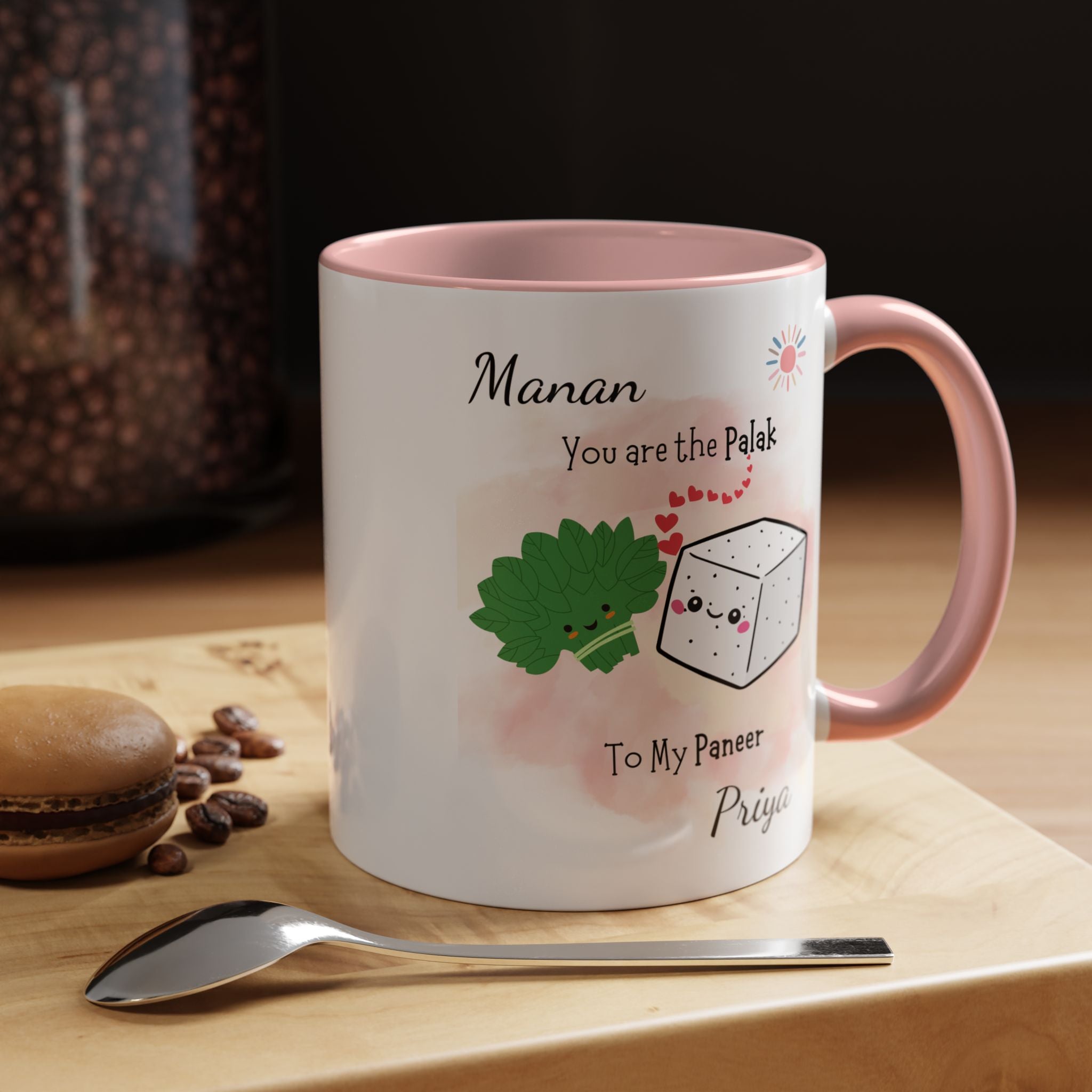 You Are The Palak To My Paneer Desi Roots Romantic Mug, Personalized Mug  Couple Accent Cup, Anniversary, Valentines,  Desi Gift for Him her