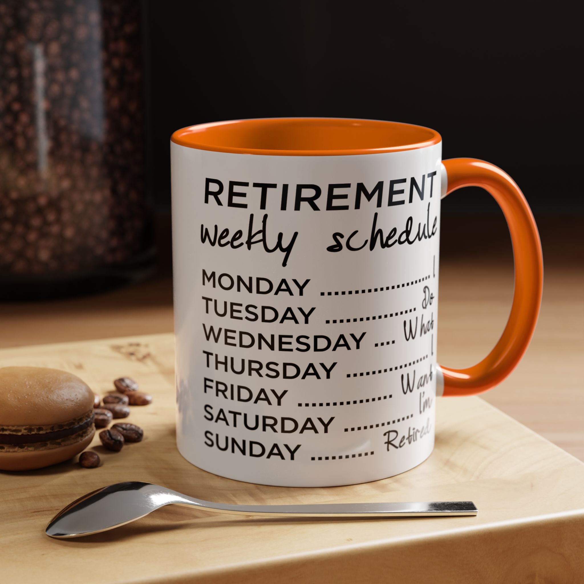 Funny Coffee Mug, Personalized Mug, Nurse Retirement Schedule Do Whatever Fuck I want to do Accent Cup (11, 15oz), Gift Under 20
