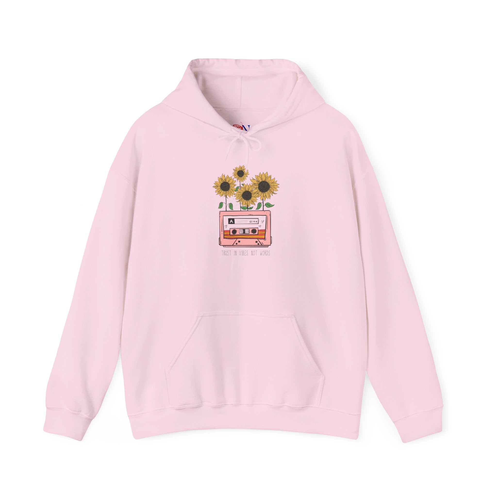 Sunflower Cassette Hoodie — Retro Floral Music Graphic Sweatshirt