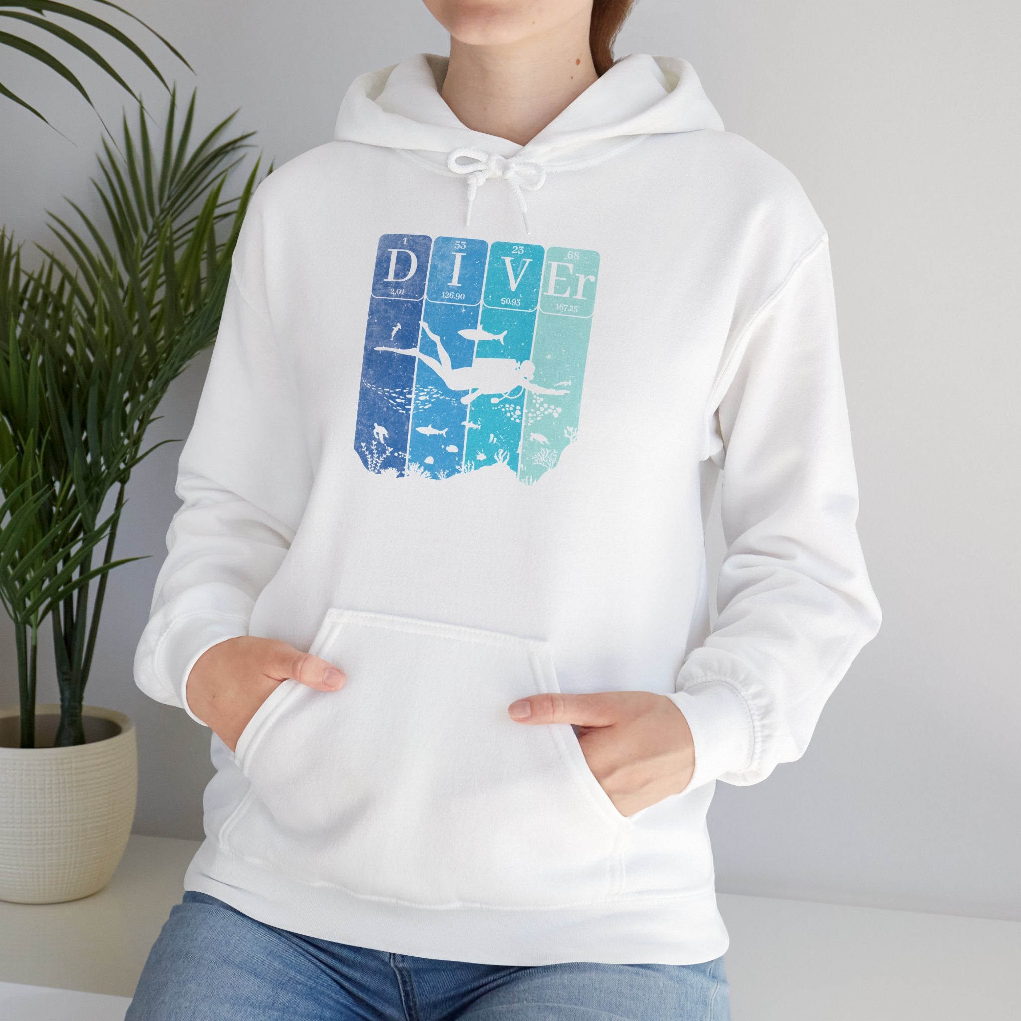 Diver Graphic Hoodie — Vintage Ocean Scuba Hooded Sweatshirt