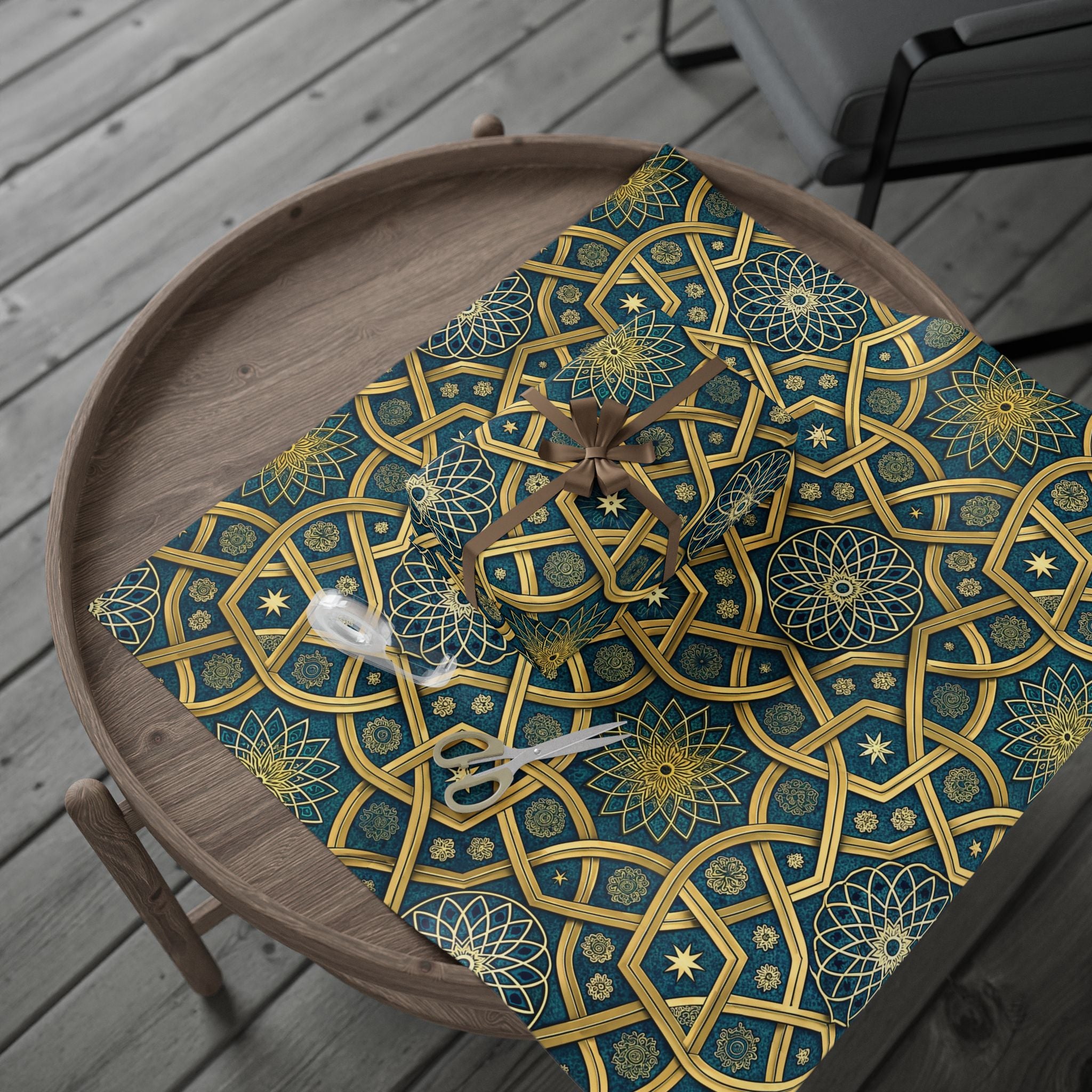 Ramadan Wrapping Paper - Islamic Gift Wrap With Geometric, Moon and Stars Design