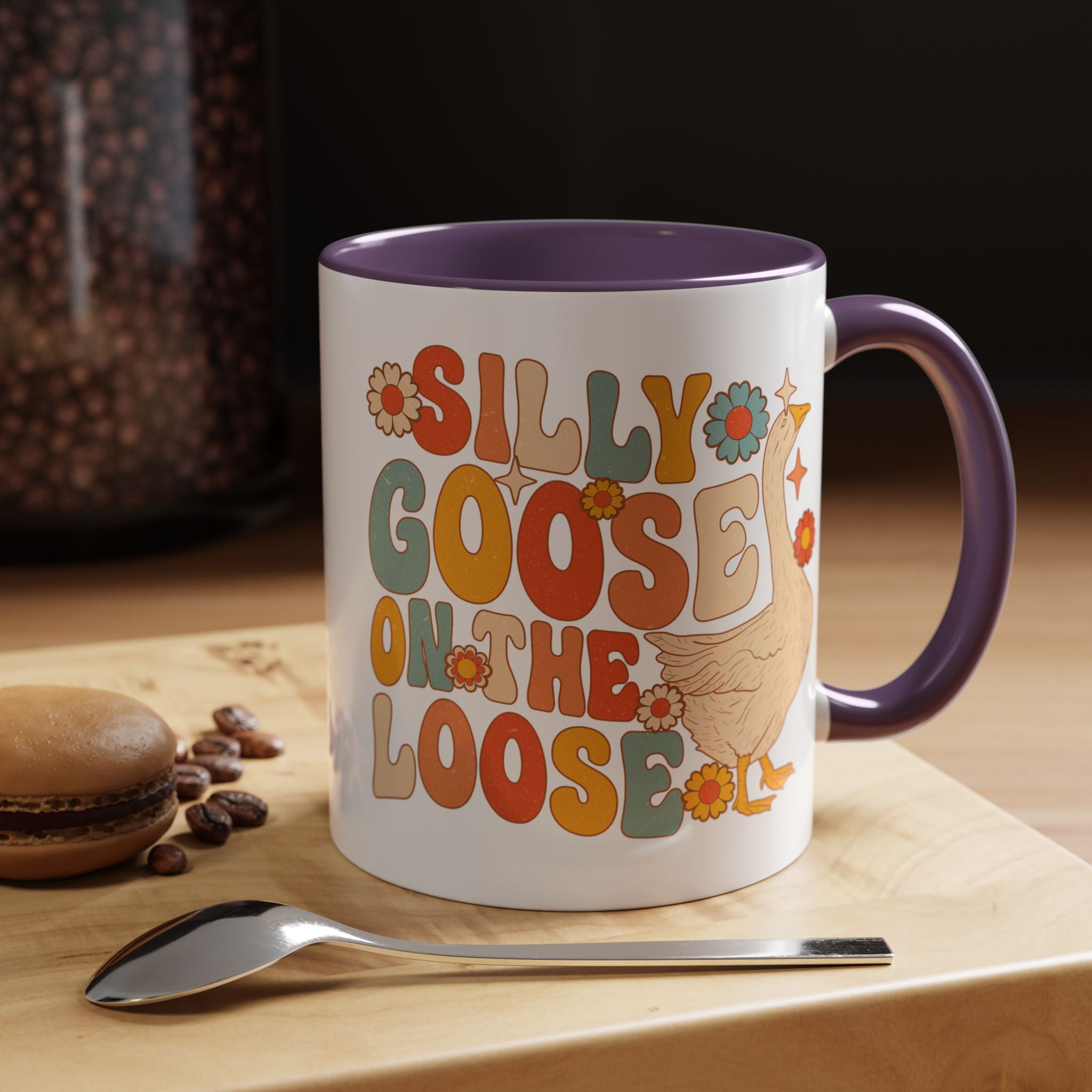 Funny Coffee Mug, Personalized Mug, Silly Goose On The Loose Accent Coffee Cup (11, 15oz), Gift Under 20, White Elephant, Animal Lover Gift