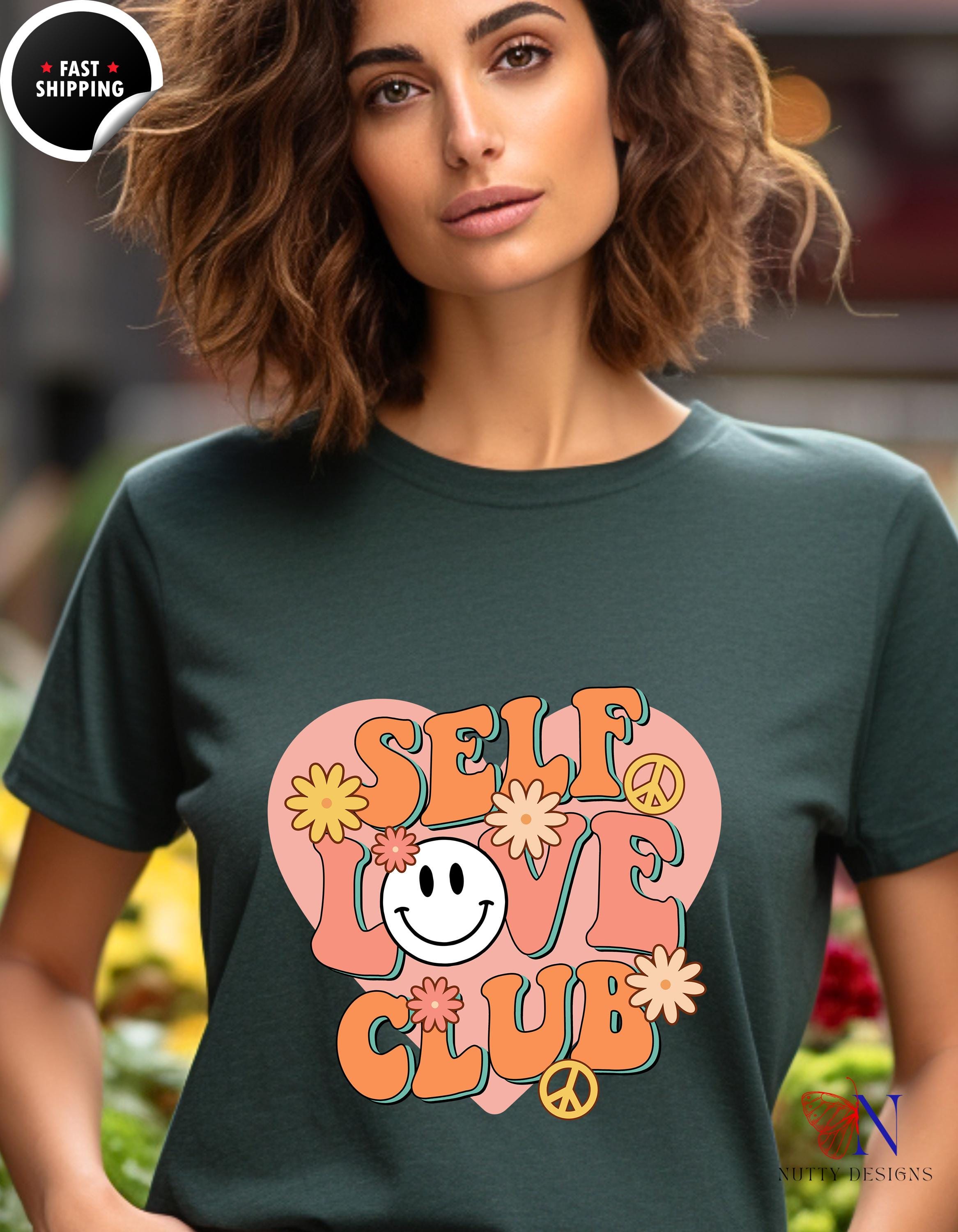 Retro Self Love Club T-Shirt | Vintage Graphic Tee for Self-Care | Trendy Gift for Family & Friends