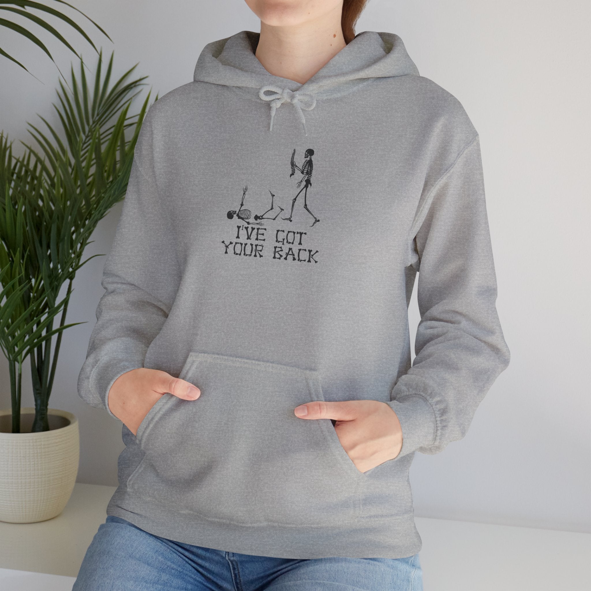 Hoodie "I've Got Your Back" Vintage Skeleton Helping Design