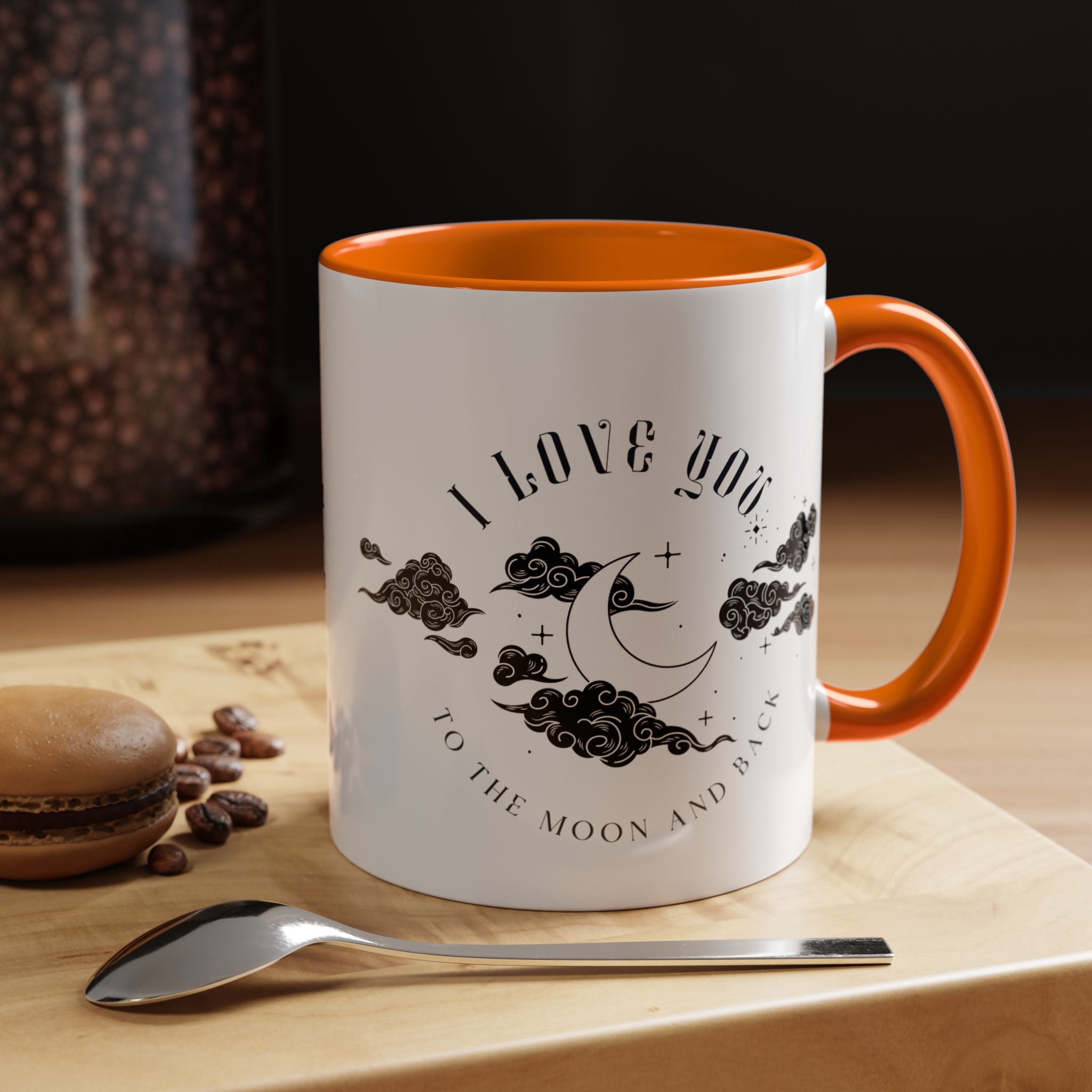 I Love You To The Moon and Back Personalized Romantic Mug, Accent Cup 11/15oz, Custom Anniversary Wedding Valentines Gift for Spouse, BF, GF