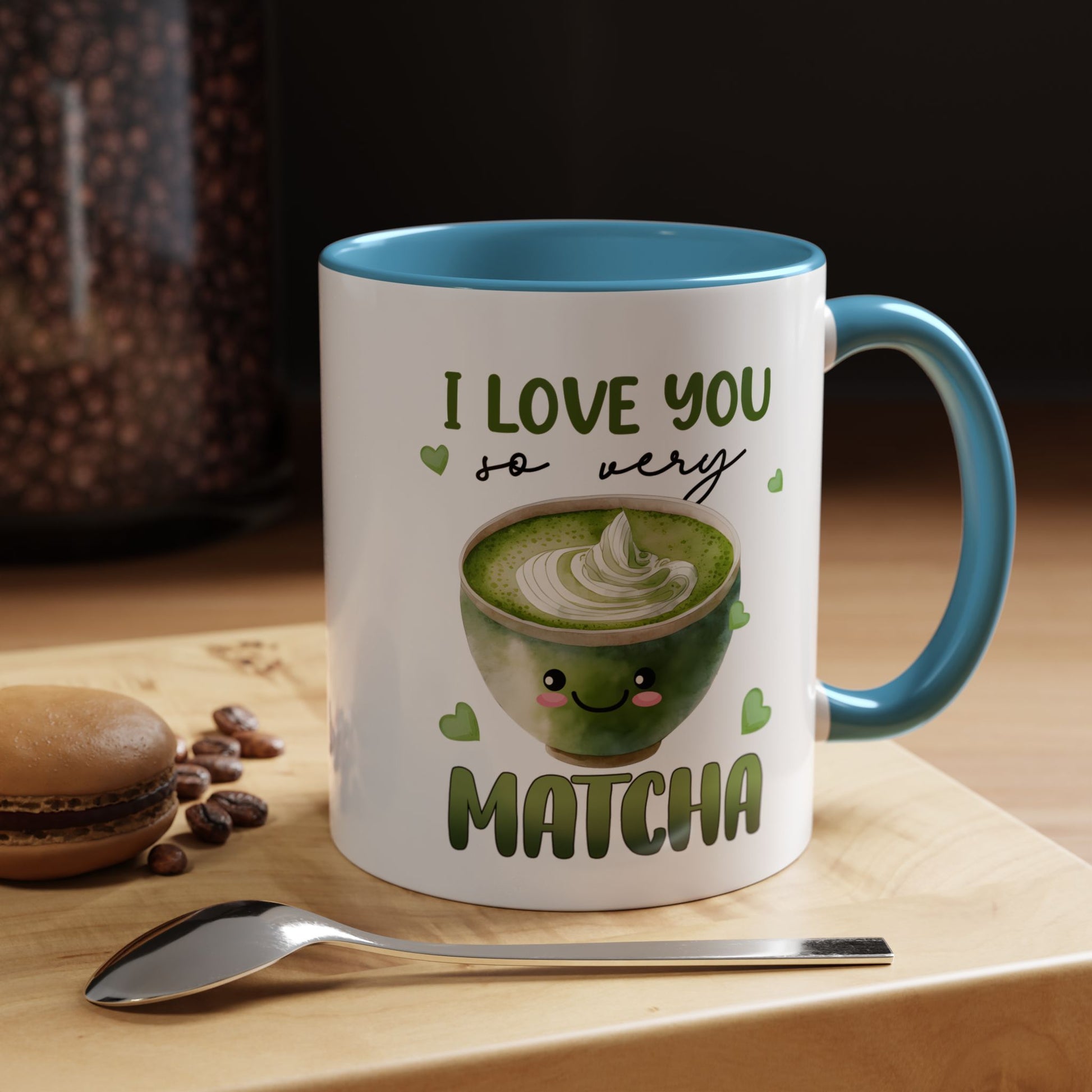 I Love You So Very Matcha Mug Lifestyle Mockup | Nutty Designs