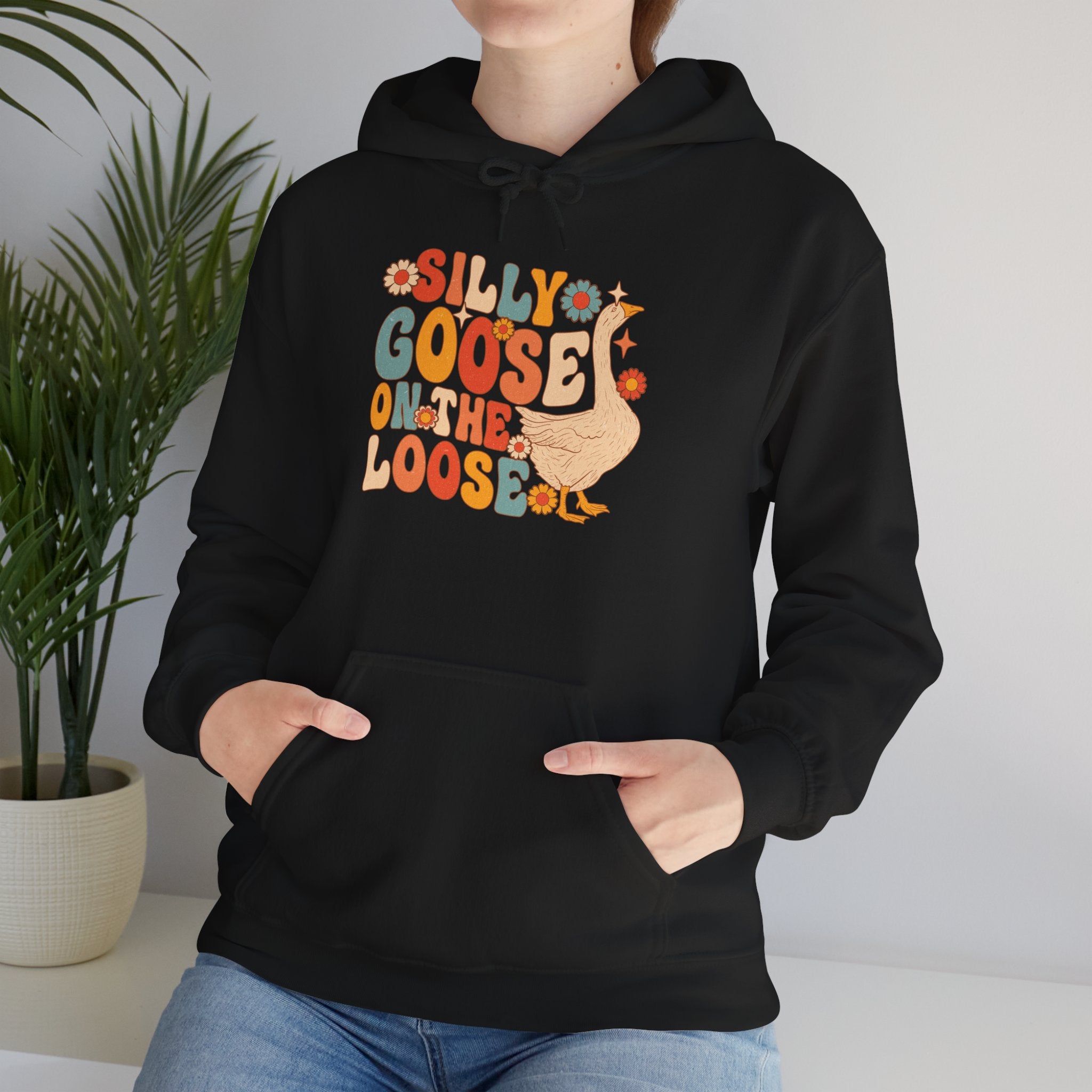 Goose Hoodie — "Silly Goos On The Loose" Retro Cute Graphic Hoodie