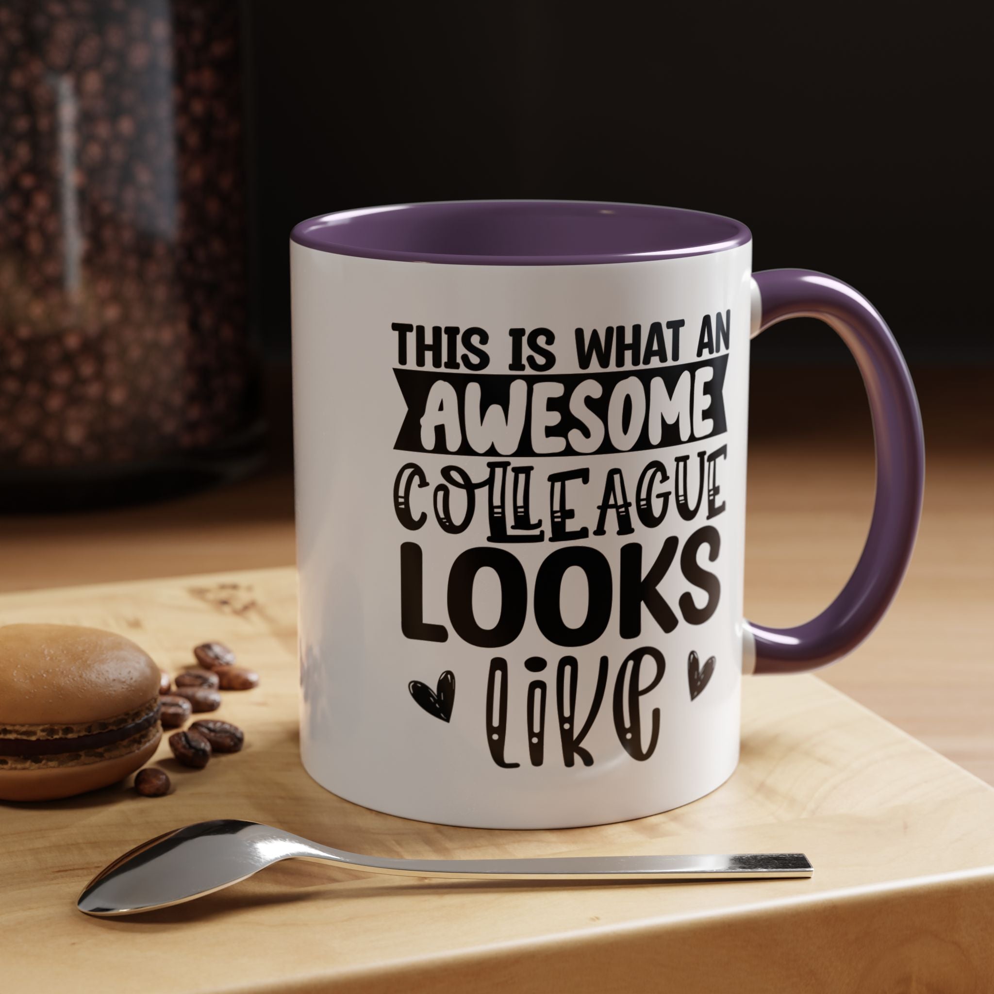 Funny Coffee Mug, Personalized Mug, This Is What An Awesome Colleague Looks Like Accent Cup (11, 15oz), Gift Under 20, White Elephant