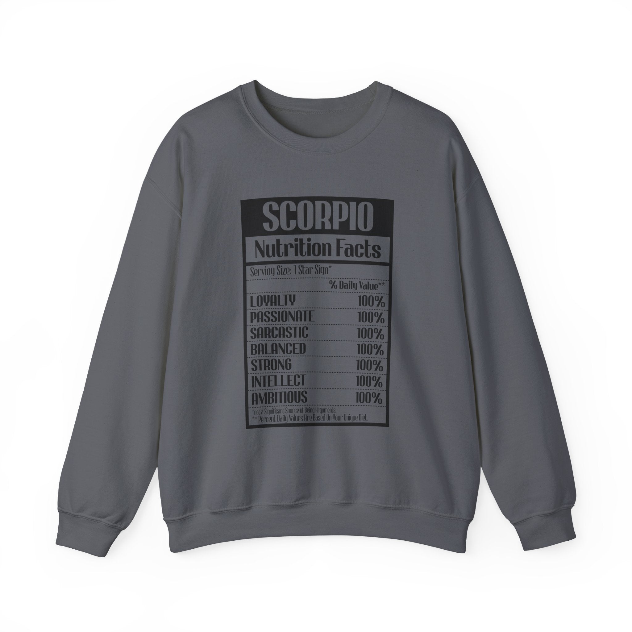 Scorpio nutrition facts sweatshirt