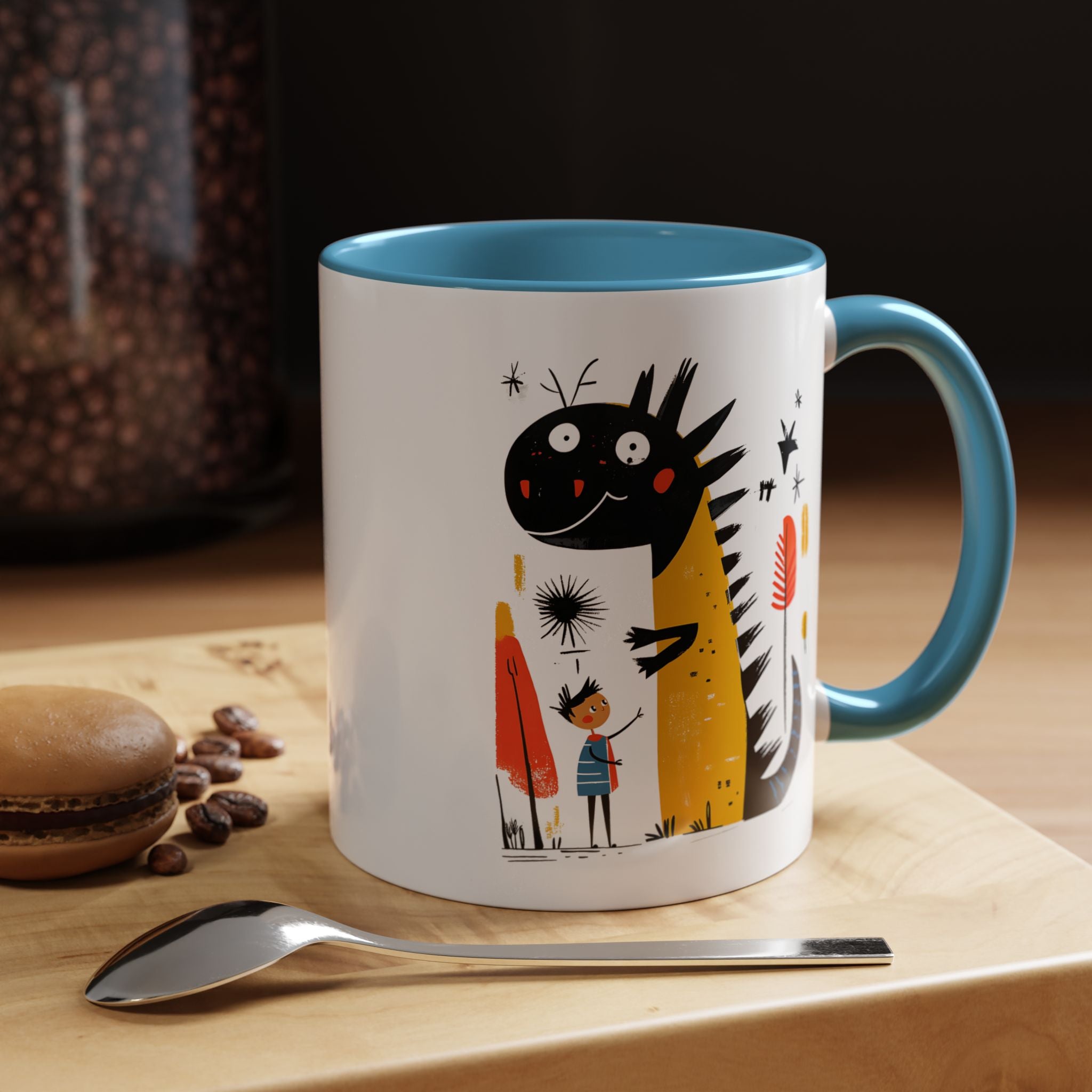 Funny Coffee Mug, Personalized Mug, My Dragon and I Accent Cup (11, 15oz), Gift Under 20, White Elephant gift